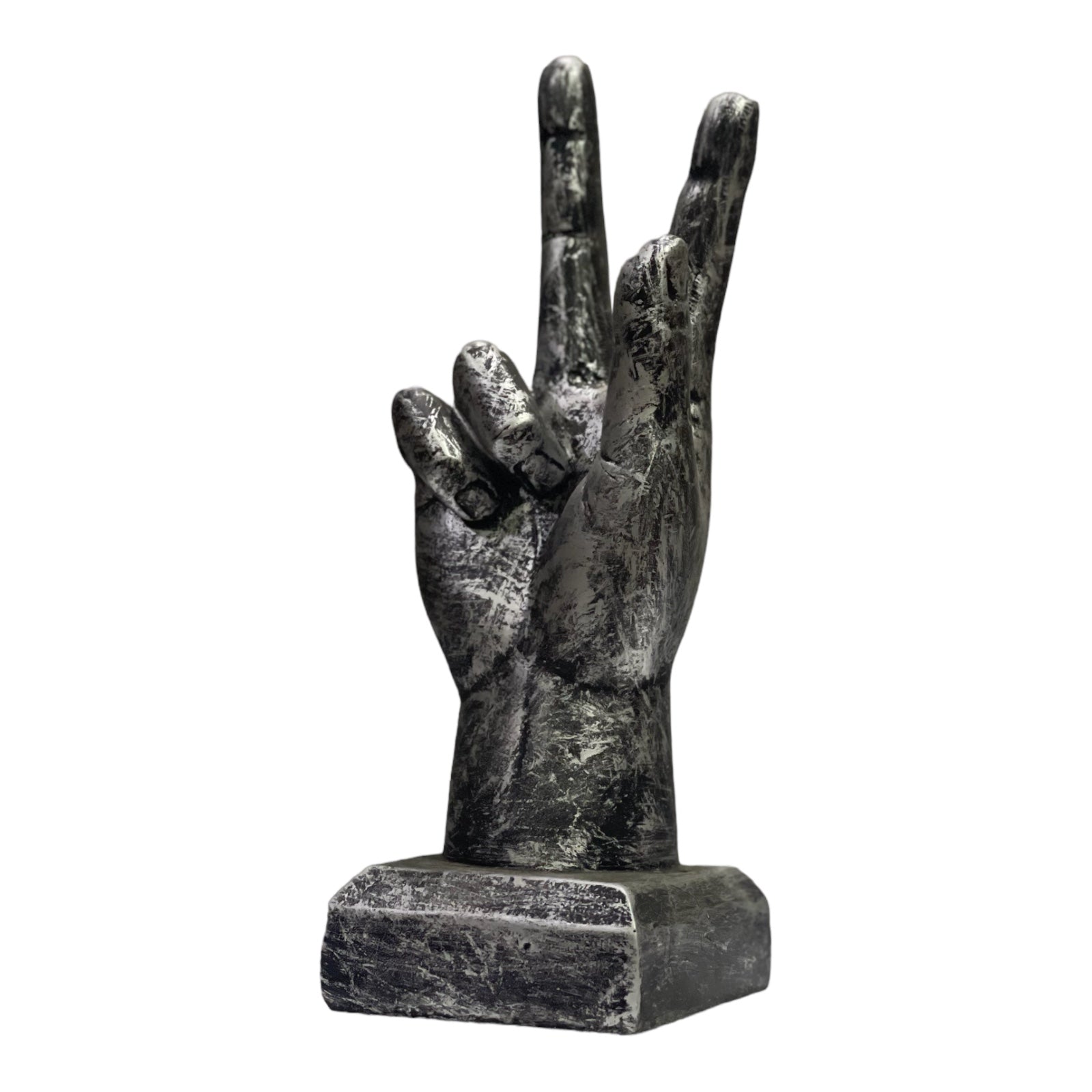 Victory Sign Hand Resin Statue for Home Office Decor H 23.5 cm