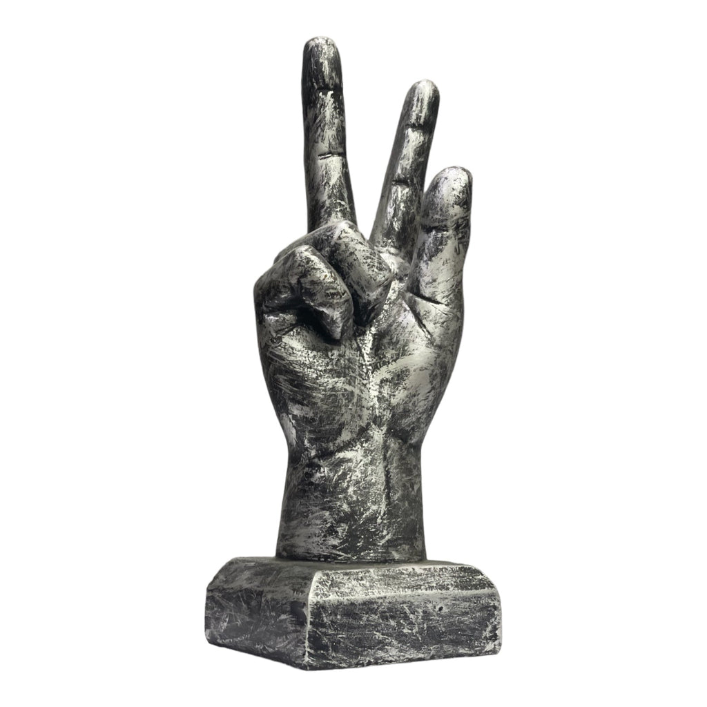 Victory Sign Hand Resin Statue for Home Office Decor H 23.5 cm