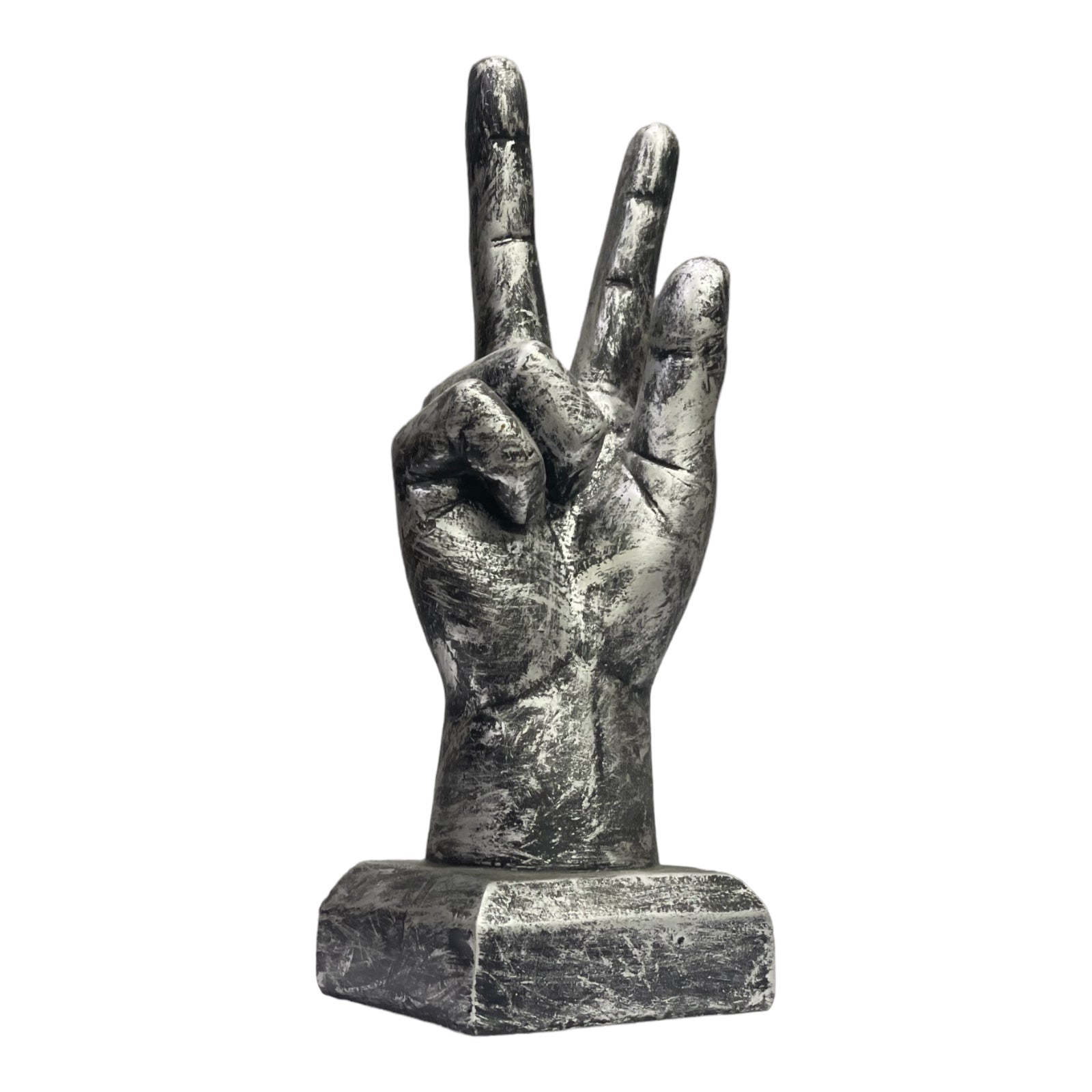 Victory Sign Hand Resin Statue for Home Office Decor H 23.5 cm