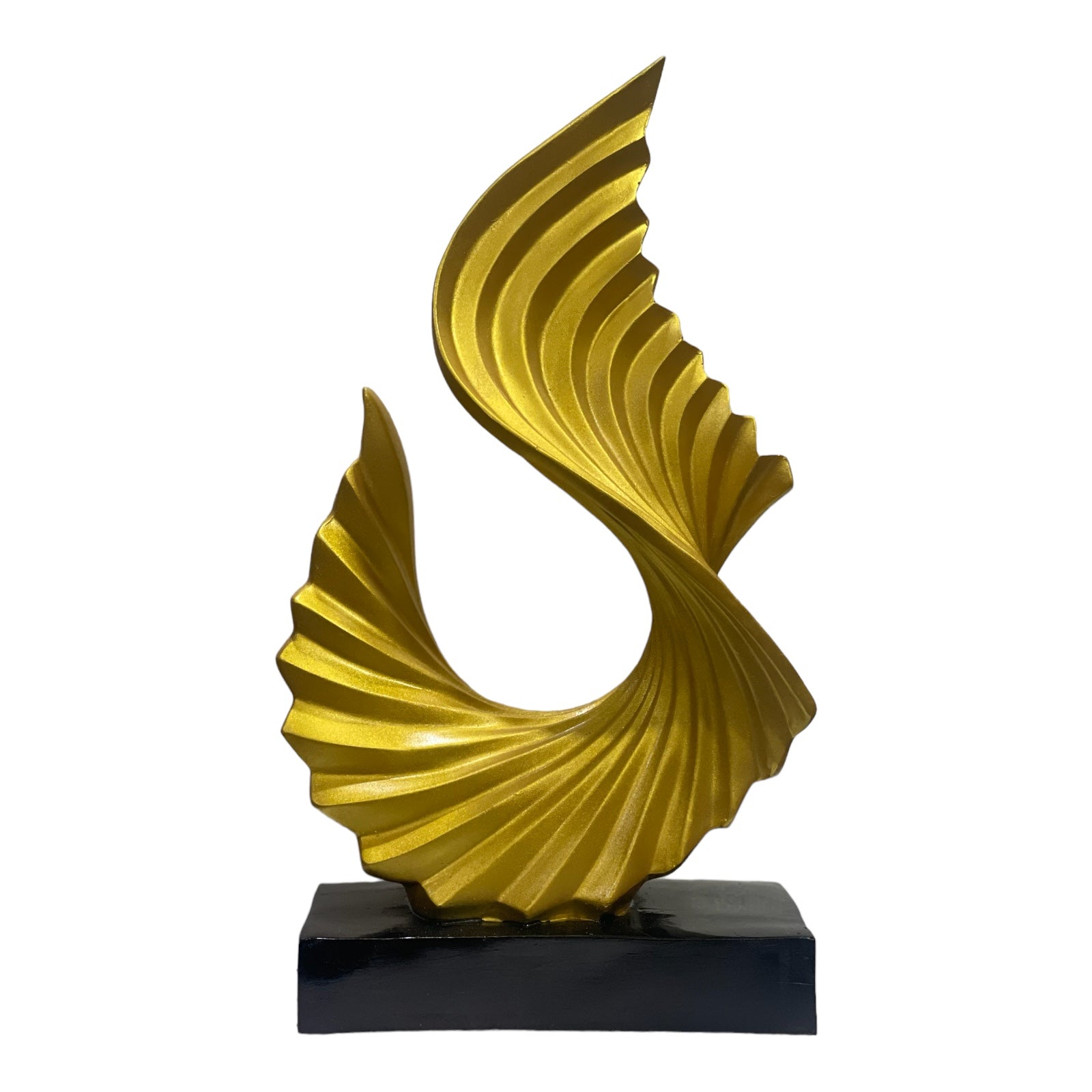 Golden Wave Up  Home Decor Resin Showpiece , H-37 cm