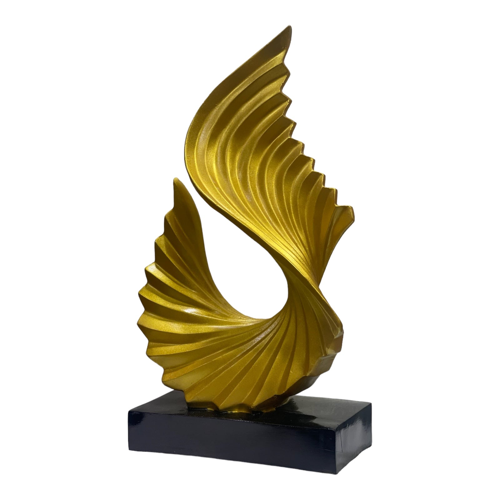 Golden Wave Up  Home Decor Resin Showpiece , H-37 cm