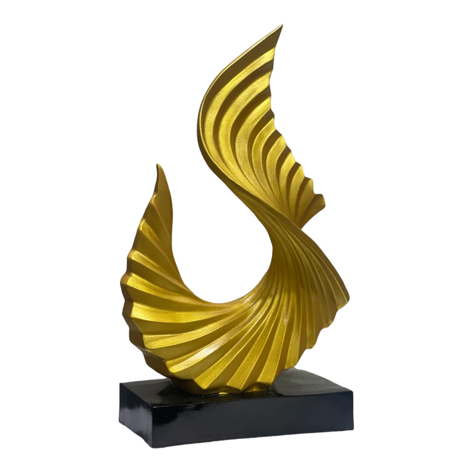 Golden Wave Up  Home Decor Resin Showpiece , H-37 cm