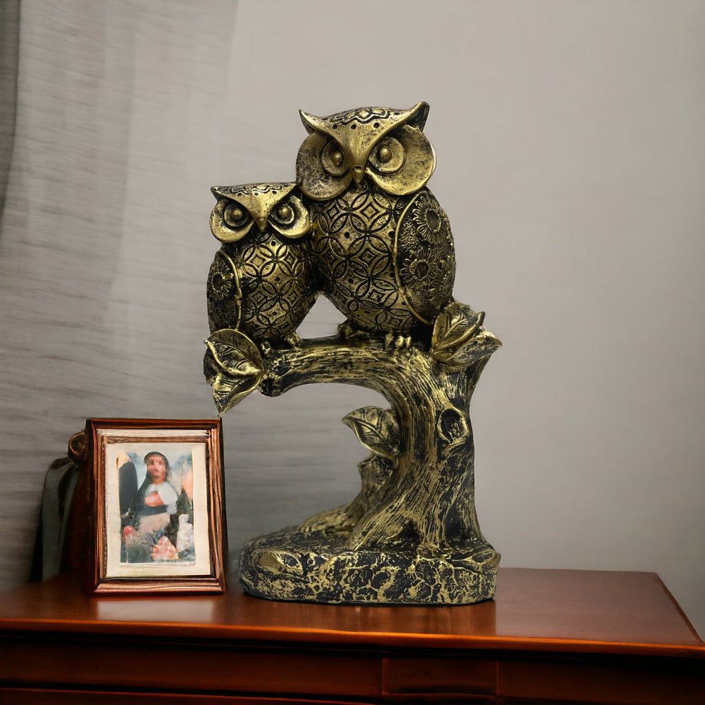 Owl Statue, Idol, Figurine, Showpiece for Money, Wealth, Good-Luck & Wisdom H- 26 cm