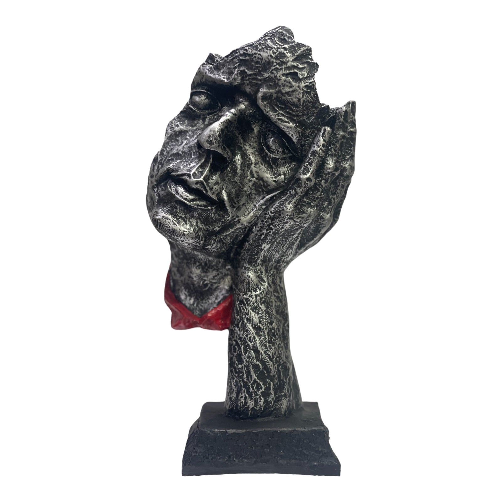 Abstract The Thinker Statue Face and Hand Statue for Home Decor H- 34 cm