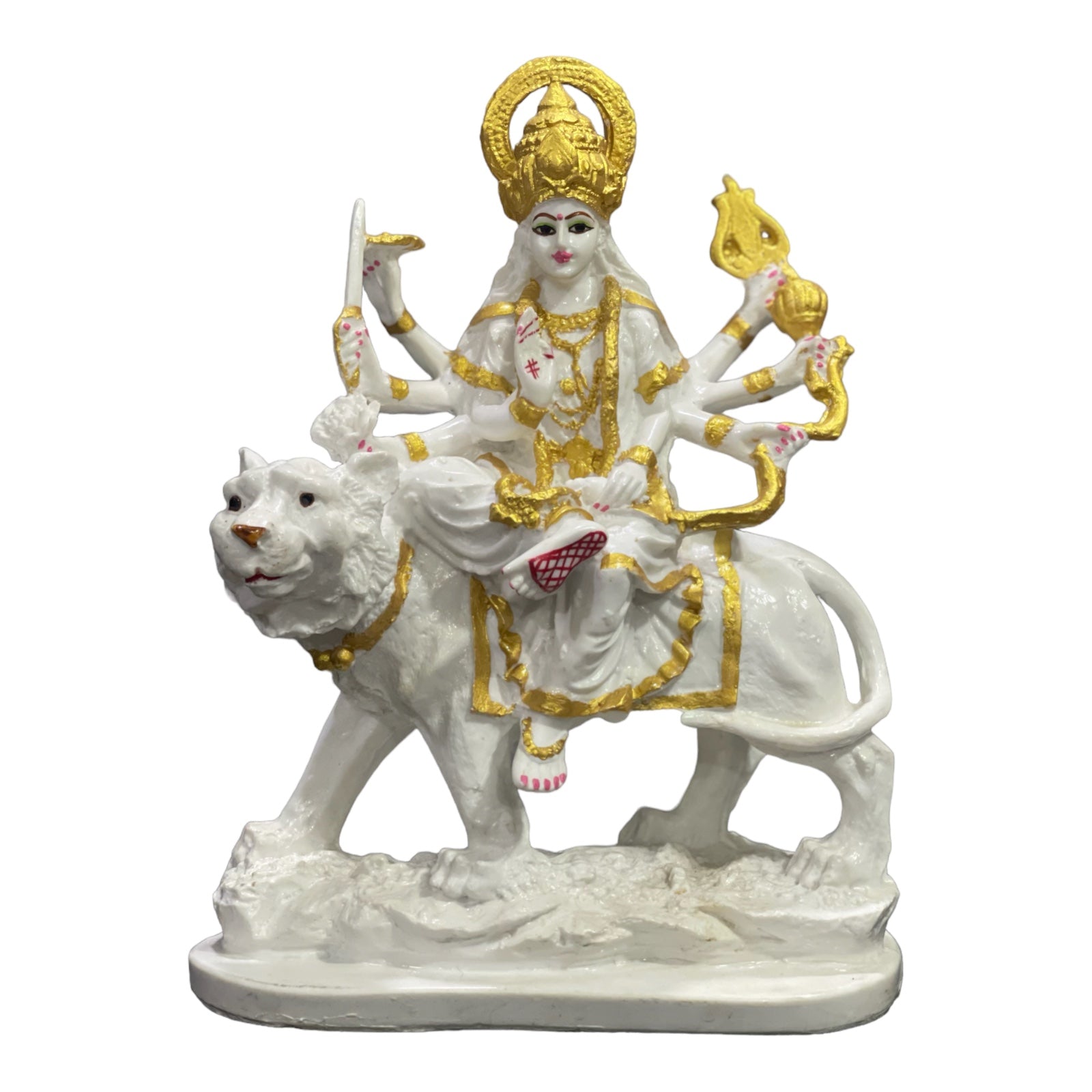Ma Sherawali Jagdambe Durga Ji Mata Ji Idol Marble Look Murti H 31 cm