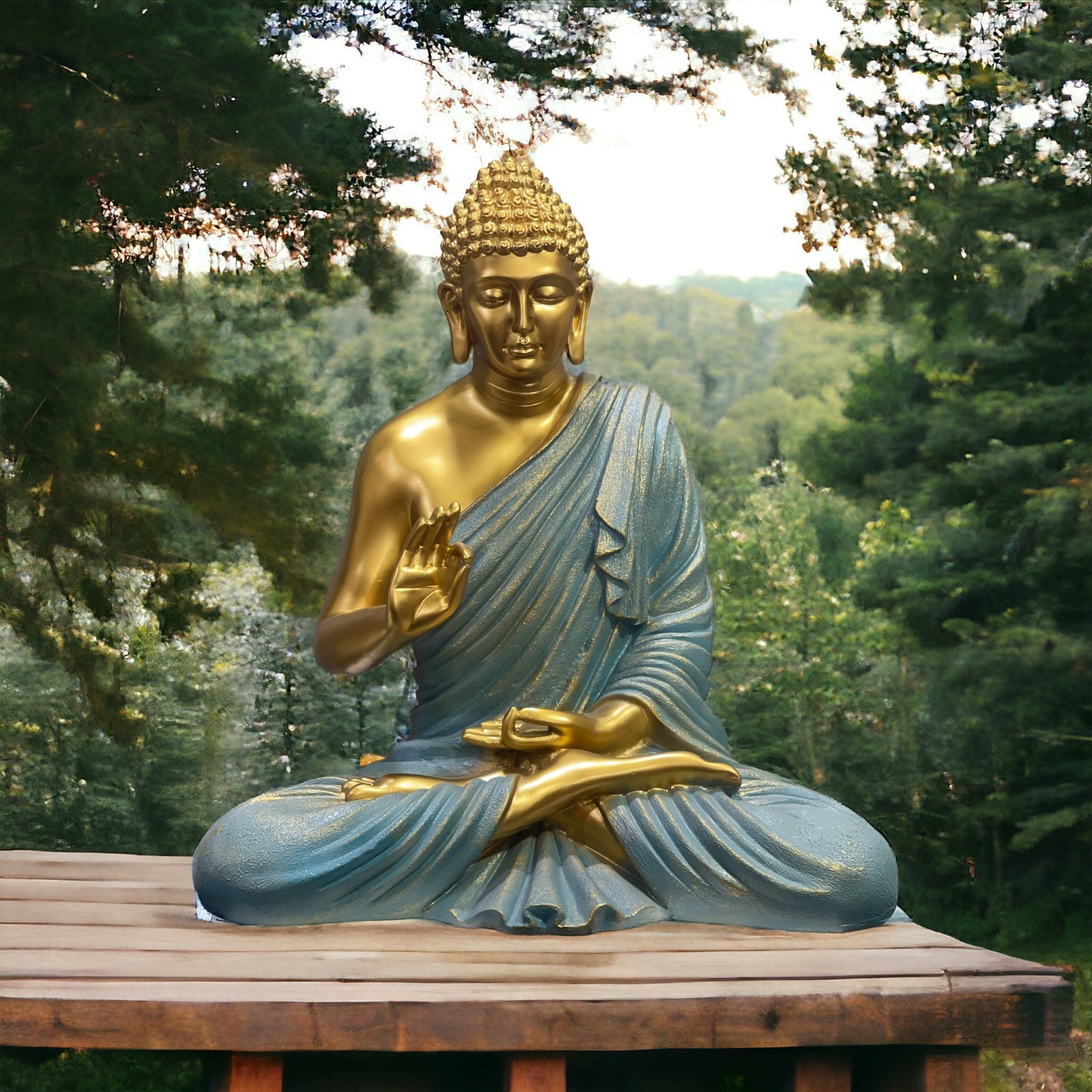 Mudra Buddha Idol Large Meditating Buddha Statue Height -55 cm
