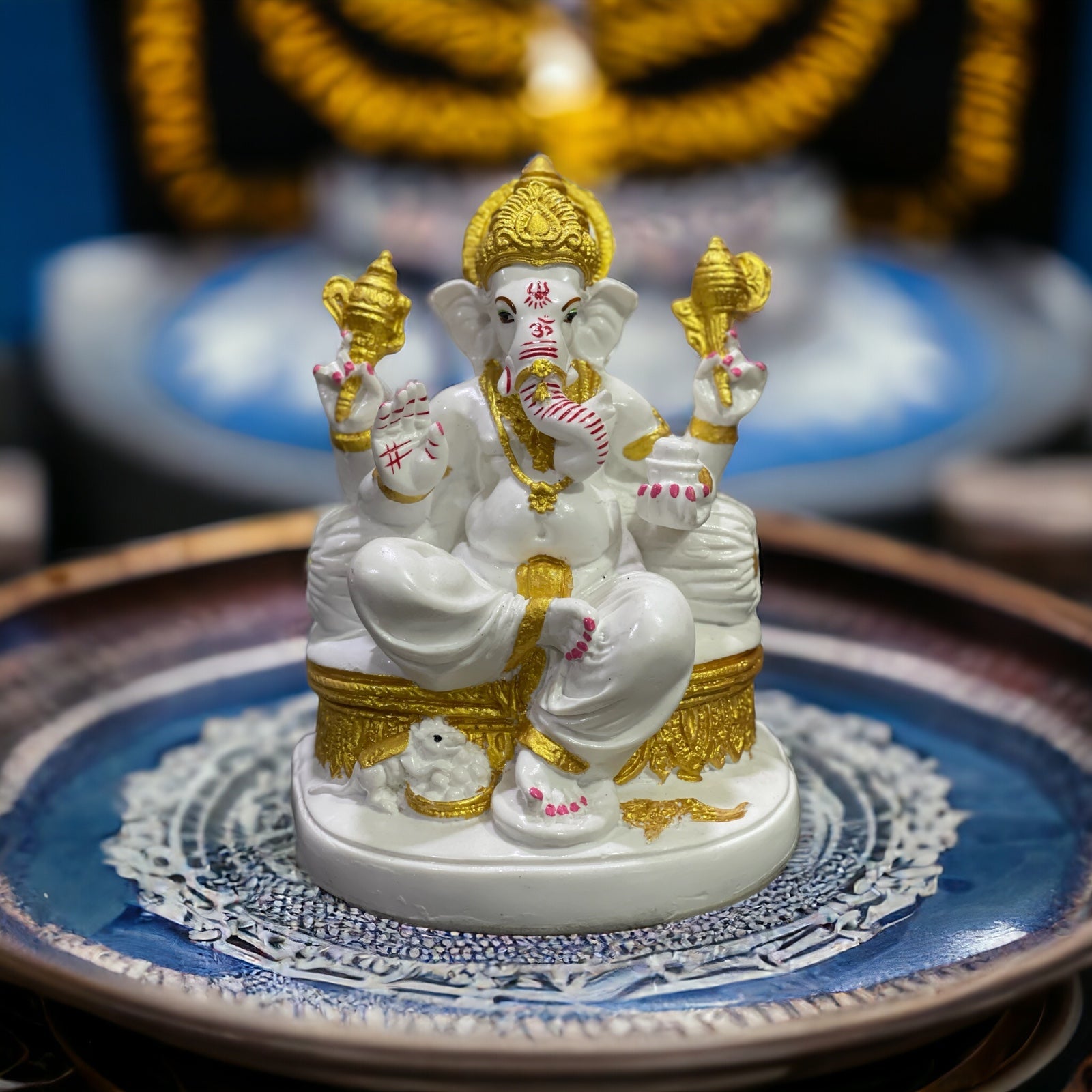 Lord Ganesh Marble Statue Best Gift For Grah Pravesh, H-20 cm