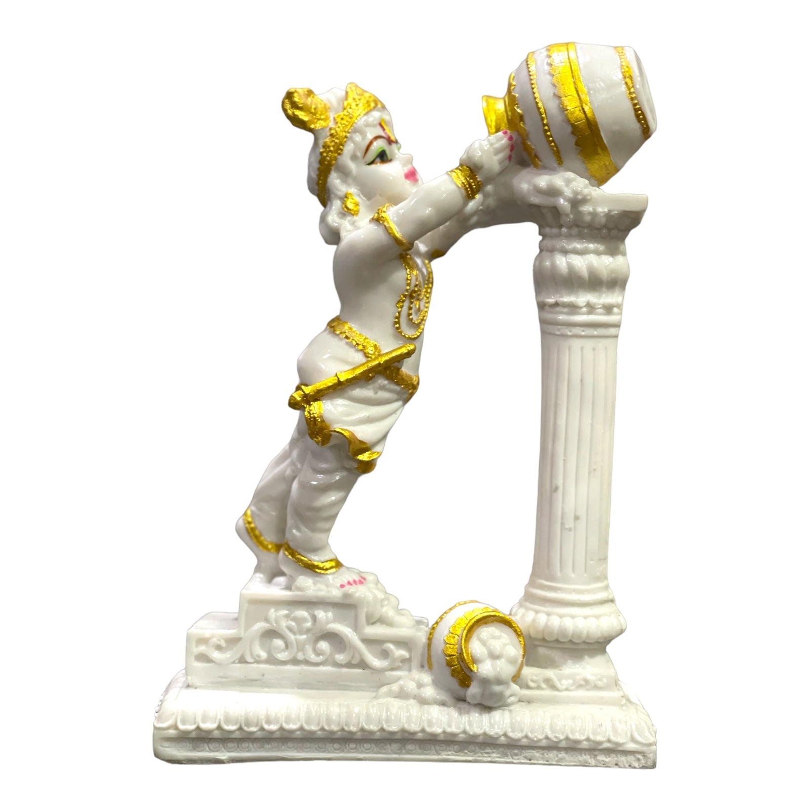Vrindavan Kanha Takes Makhan From Matki Idol H -21 cm