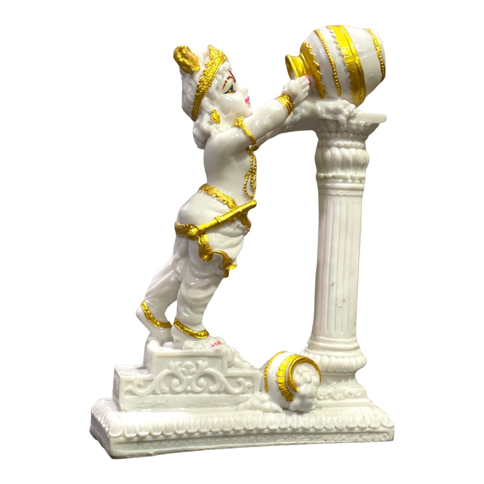 Vrindavan Kanha Takes Makhan From Matki Idol H -21 cm