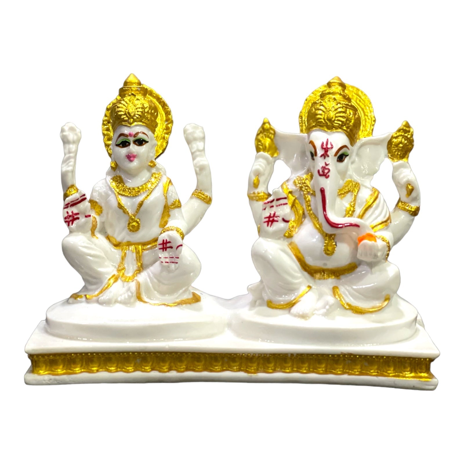 Laxmi Ganesha White Marble Look for Diwali Puja Best Gift For Shop Inauguration H – 12.5