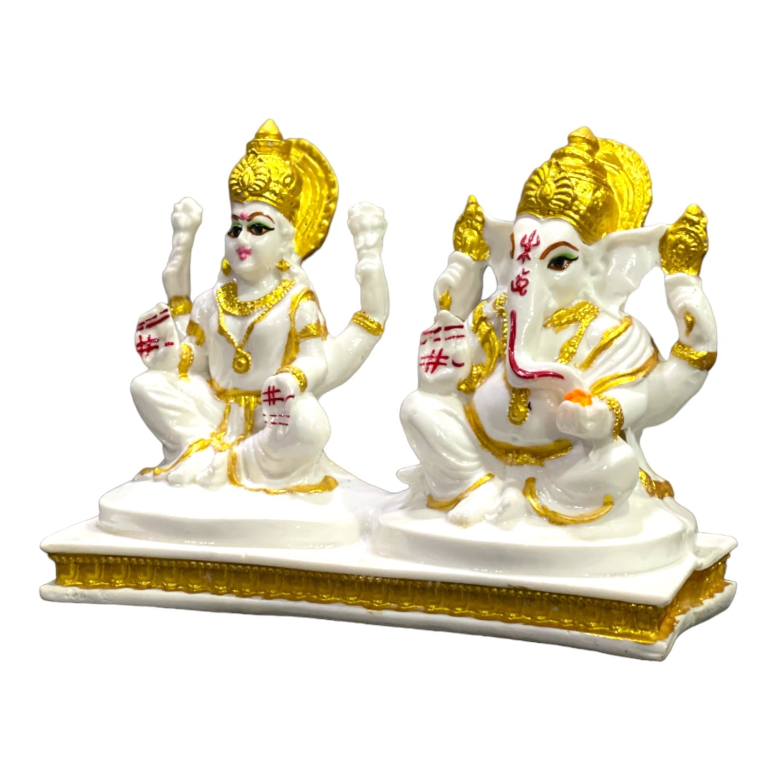 Laxmi Ganesha White Marble Look for Diwali Puja Best Gift For Shop Inauguration H – 12.5