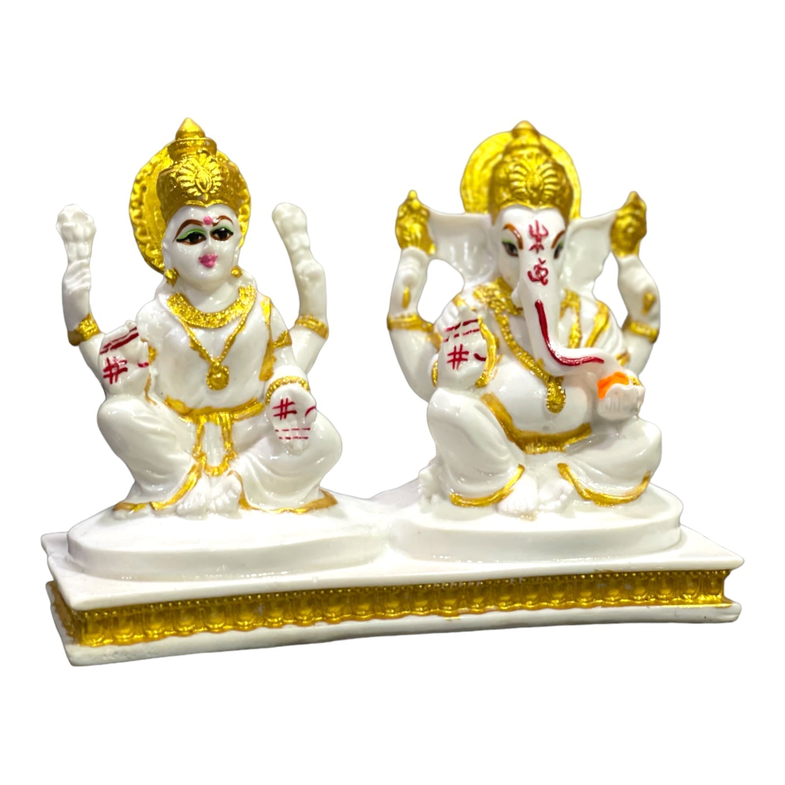Laxmi Ganesha White Marble Look for Diwali Puja Best Gift For Shop Inauguration H – 12.5
