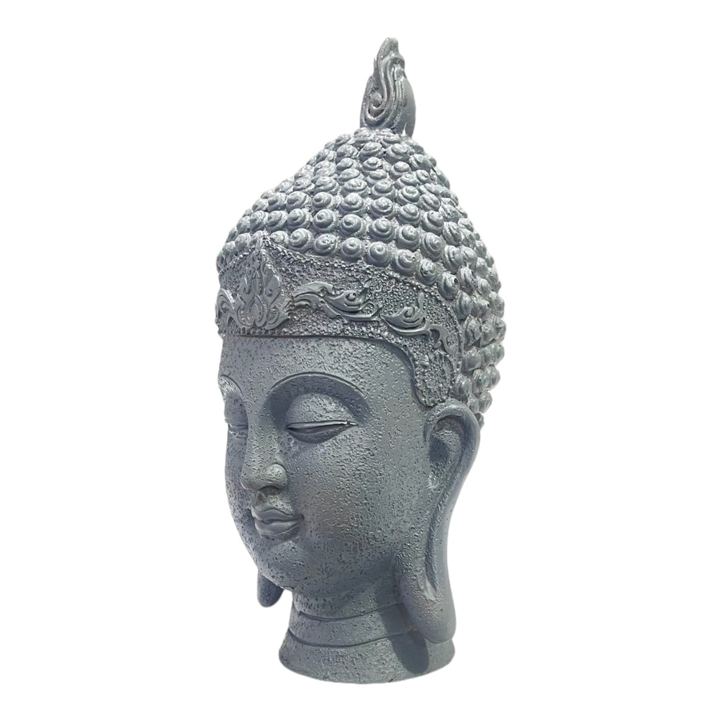 Resin Gautam Buddha Head Idol Face Showpiece  Murti for Home Decor H 21 cm