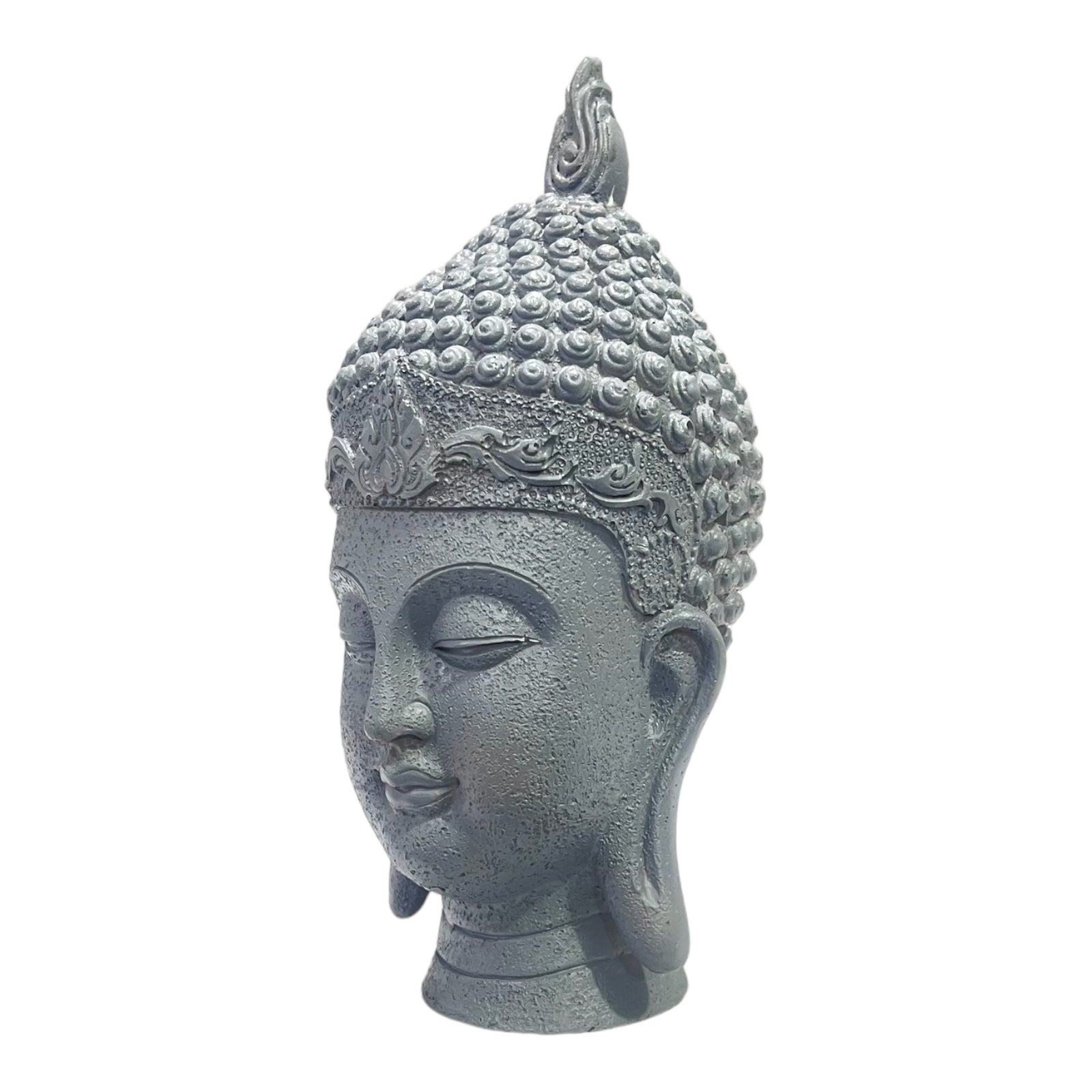 Resin Gautam Buddha Head Idol Face Showpiece  Murti for Home Decor H 21 cm