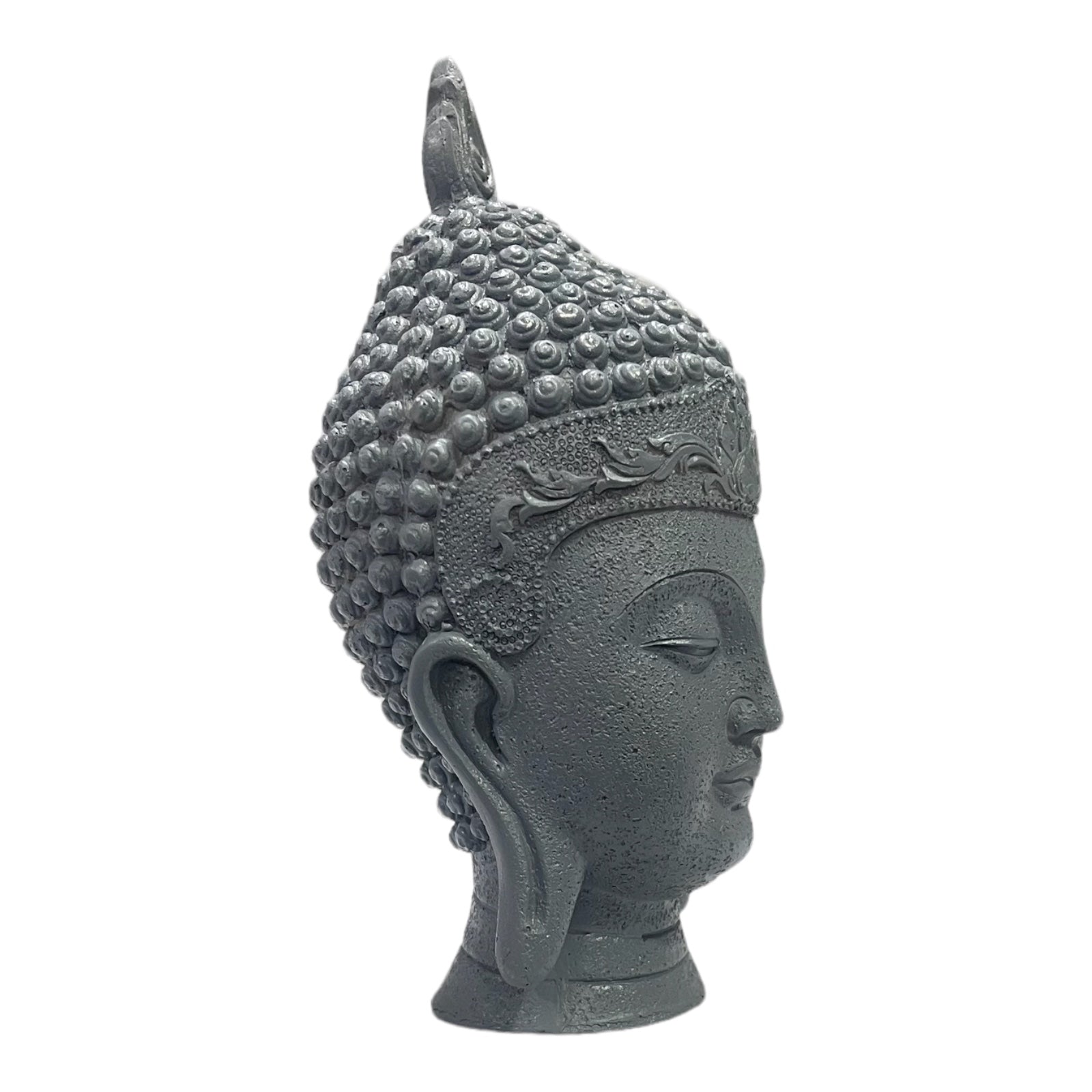 Resin Gautam Buddha Head Idol Face Showpiece  Murti for Home Decor H 21 cm
