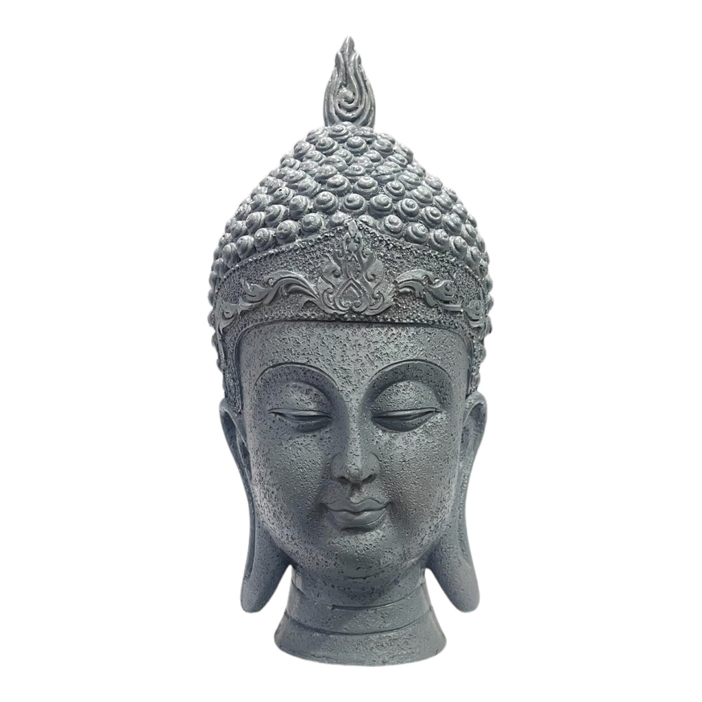 Resin Gautam Buddha Head Idol Face Showpiece  Murti for Home Decor H 21 cm