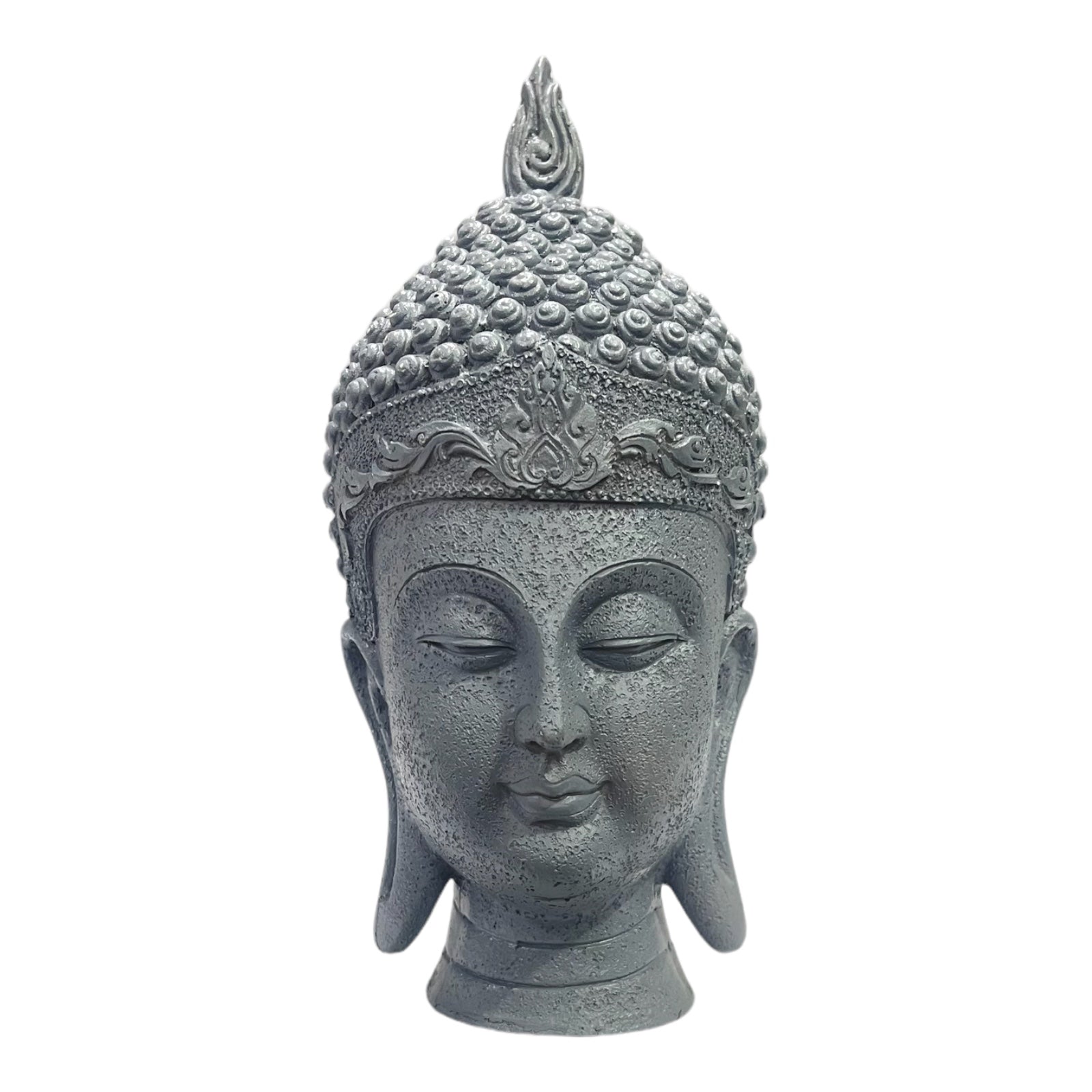 Resin Gautam Buddha Head Idol Face Showpiece  Murti for Home Decor H 21 cm