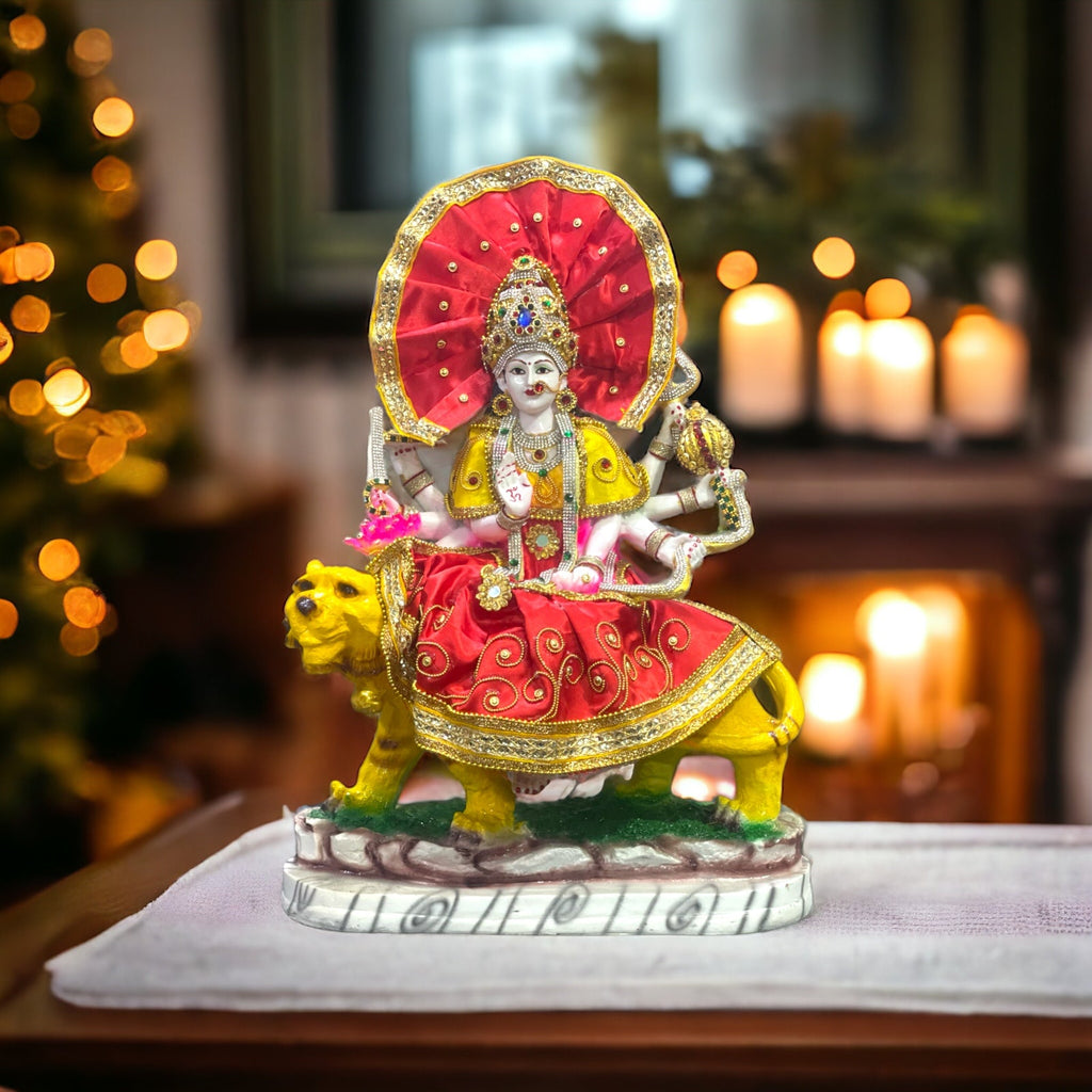 Ma Sherawali Durga Ji Mata Ji Marble Look Idol Murti 1.5 ft – H 45 cm