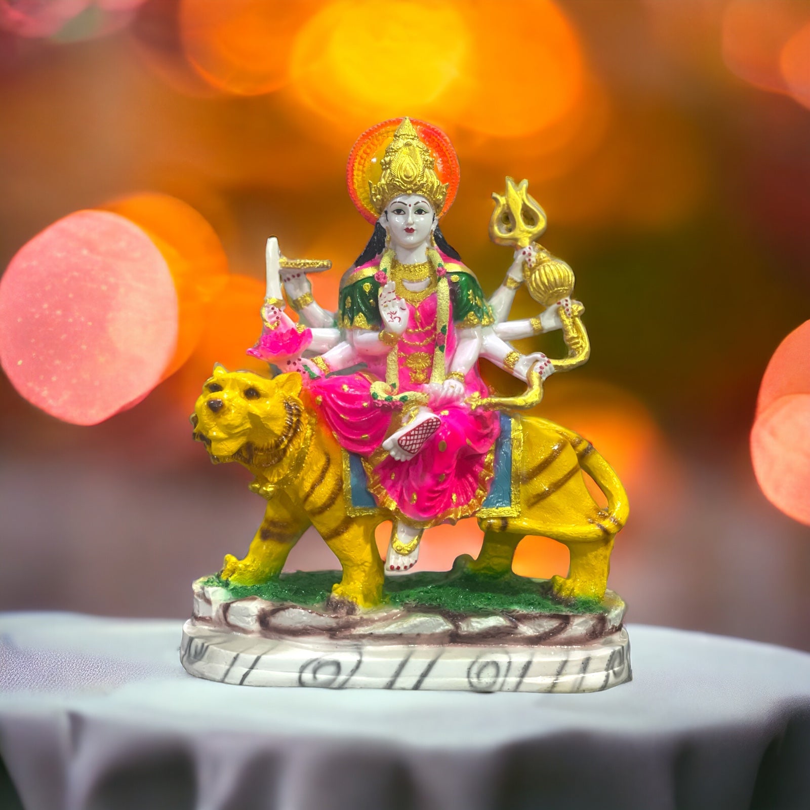 Ma Sherawali Durga Mata Ji Marble Look Idol Murti 1.5 ft