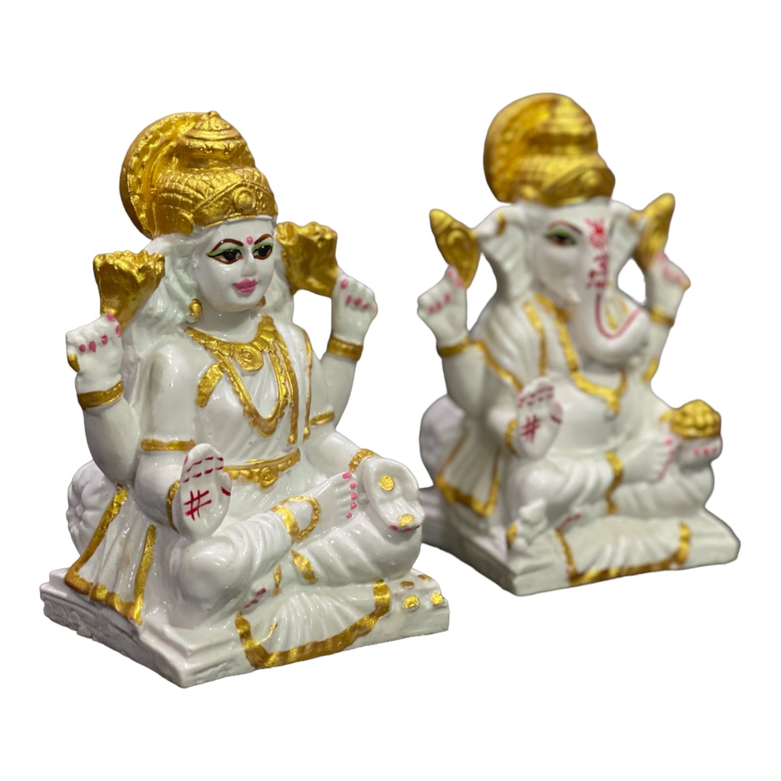 Laxmi Ganesh Idol for Home Decor Mandir Table Desktop Lakshmi Ganesha Murti H – 14 cm