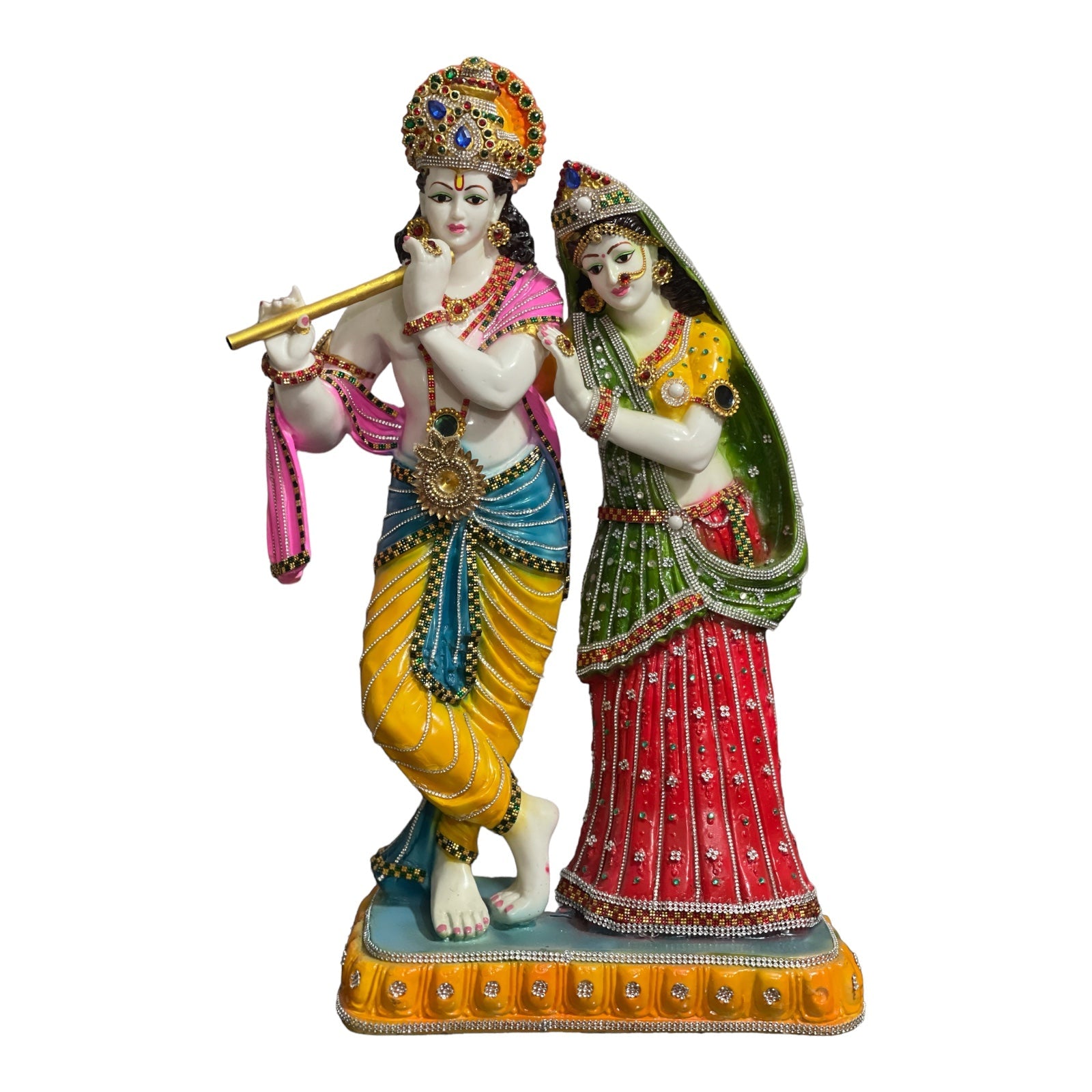 Elegant Handcrafted Radha Krishna Decorative Idol Height 60 cm