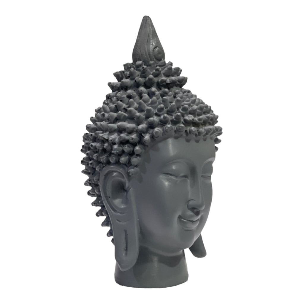 Buddha Head Statue for Home Decor Table Resin Idols  H 17.5 cm