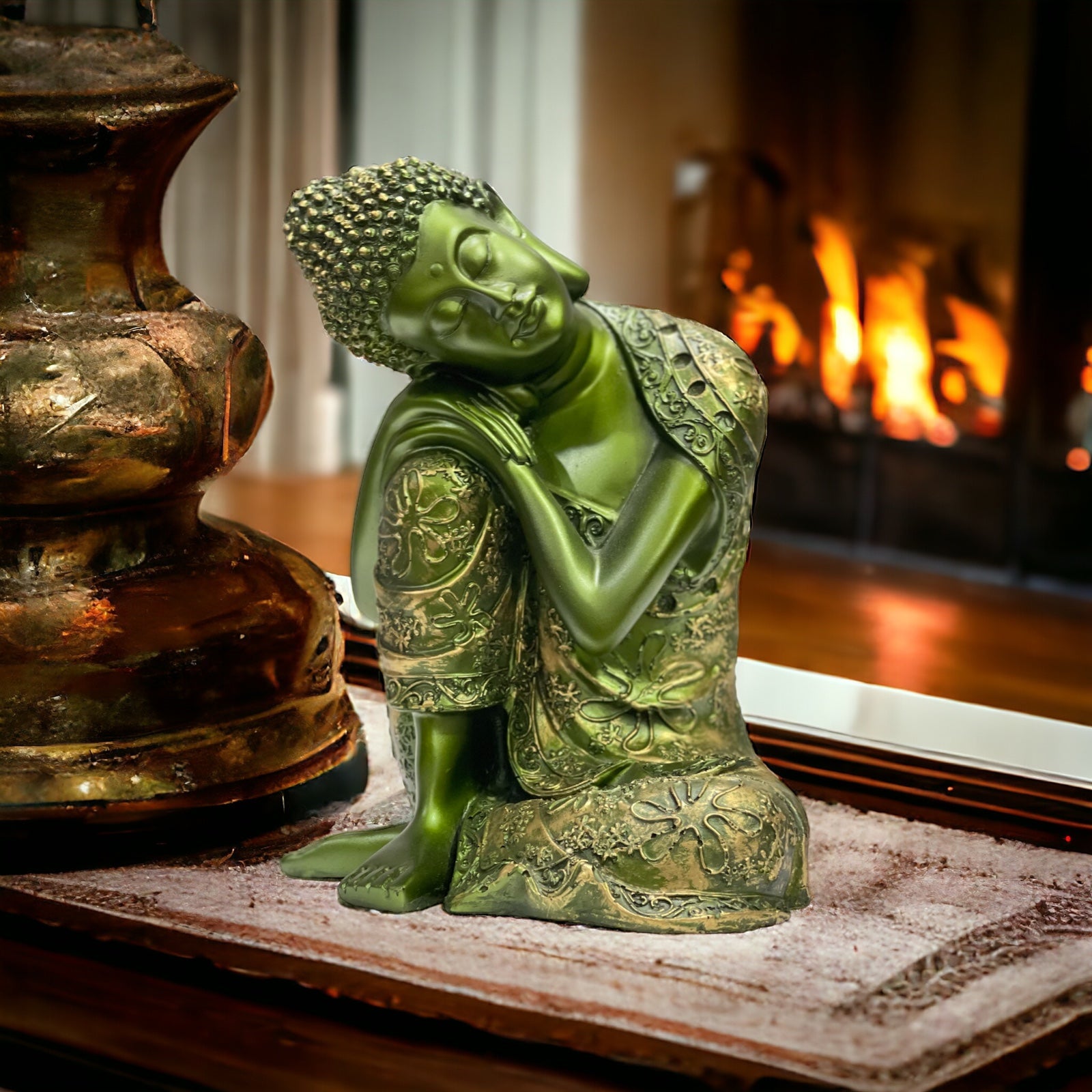 Buddha Resting on Knee Statue Height 21 cm