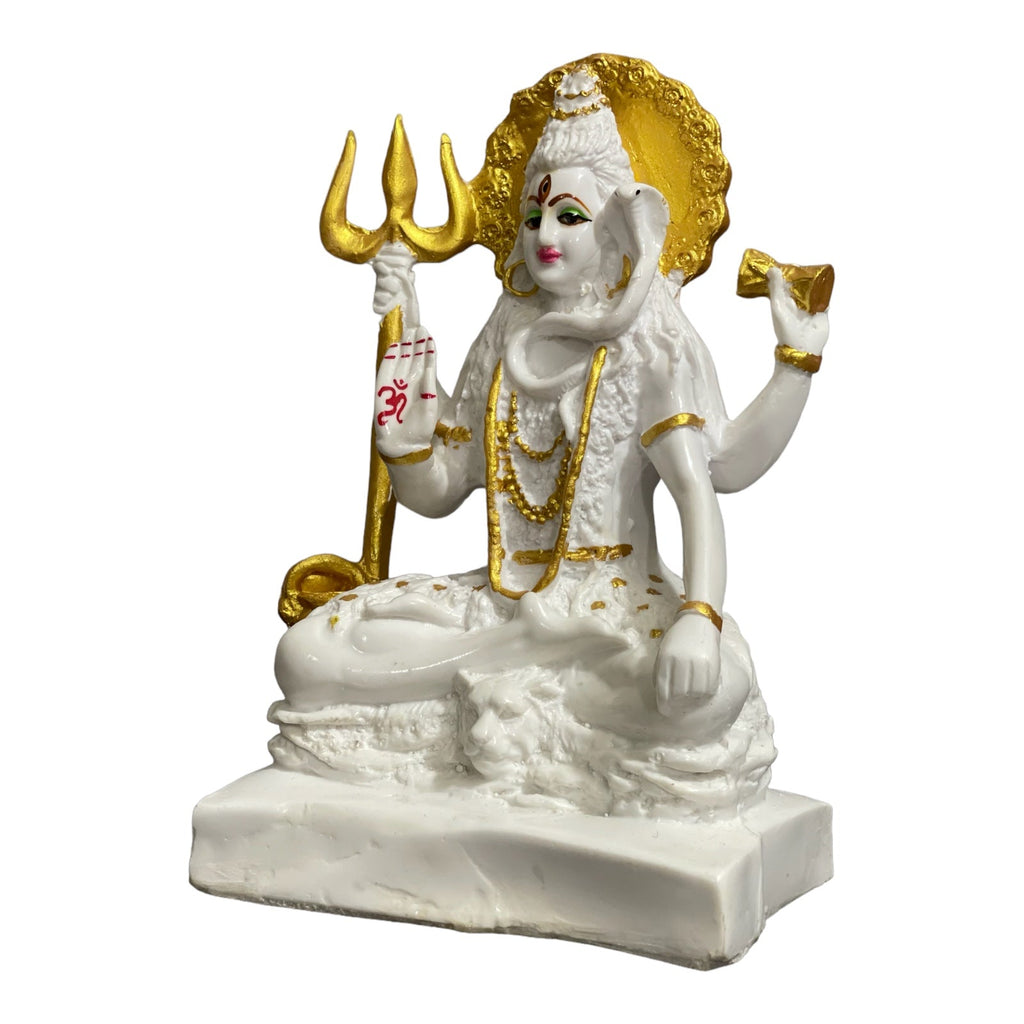 Shiva White Marble Look Blessing Murti Lord Shiva Statue H- 23 cm