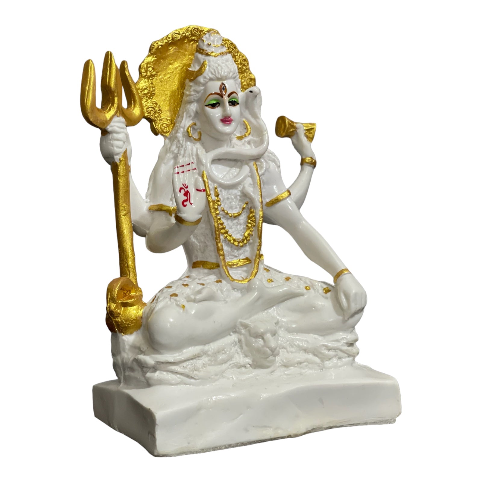Shiva White Marble Look Blessing Murti Lord Shiva Statue H- 23 cm
