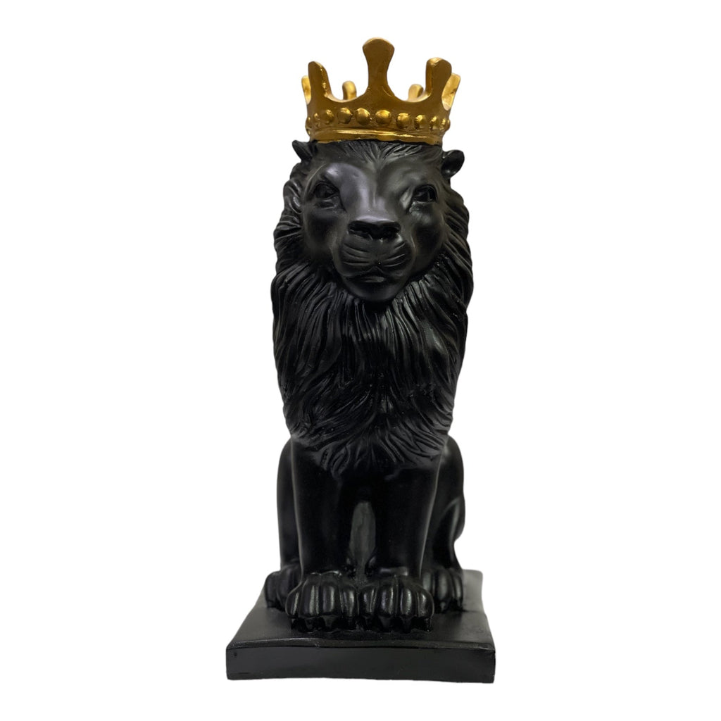 Lion With Crown Showpiece Table Decor , H-28 cm