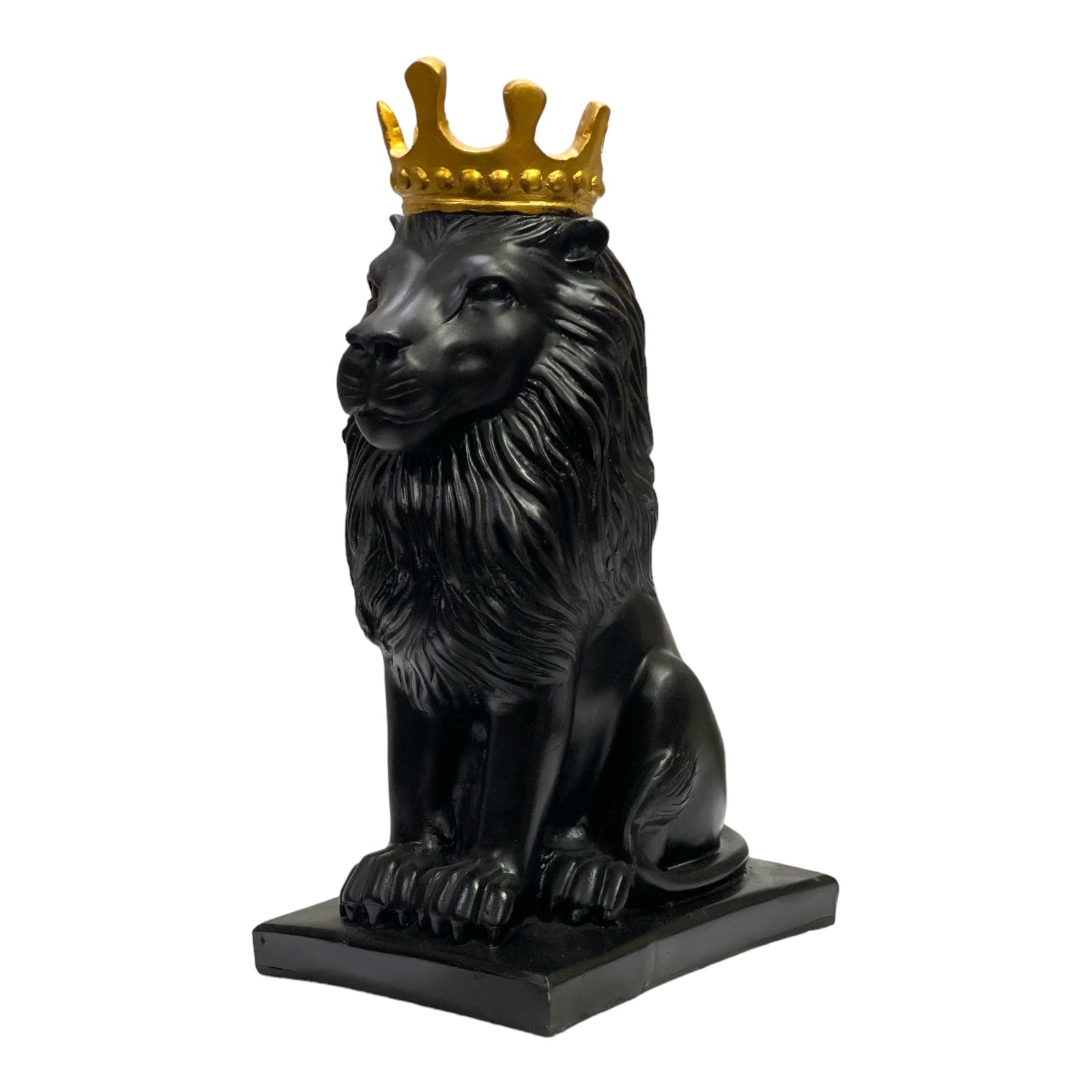 Lion With Crown Showpiece Table Decor , H-28 cm