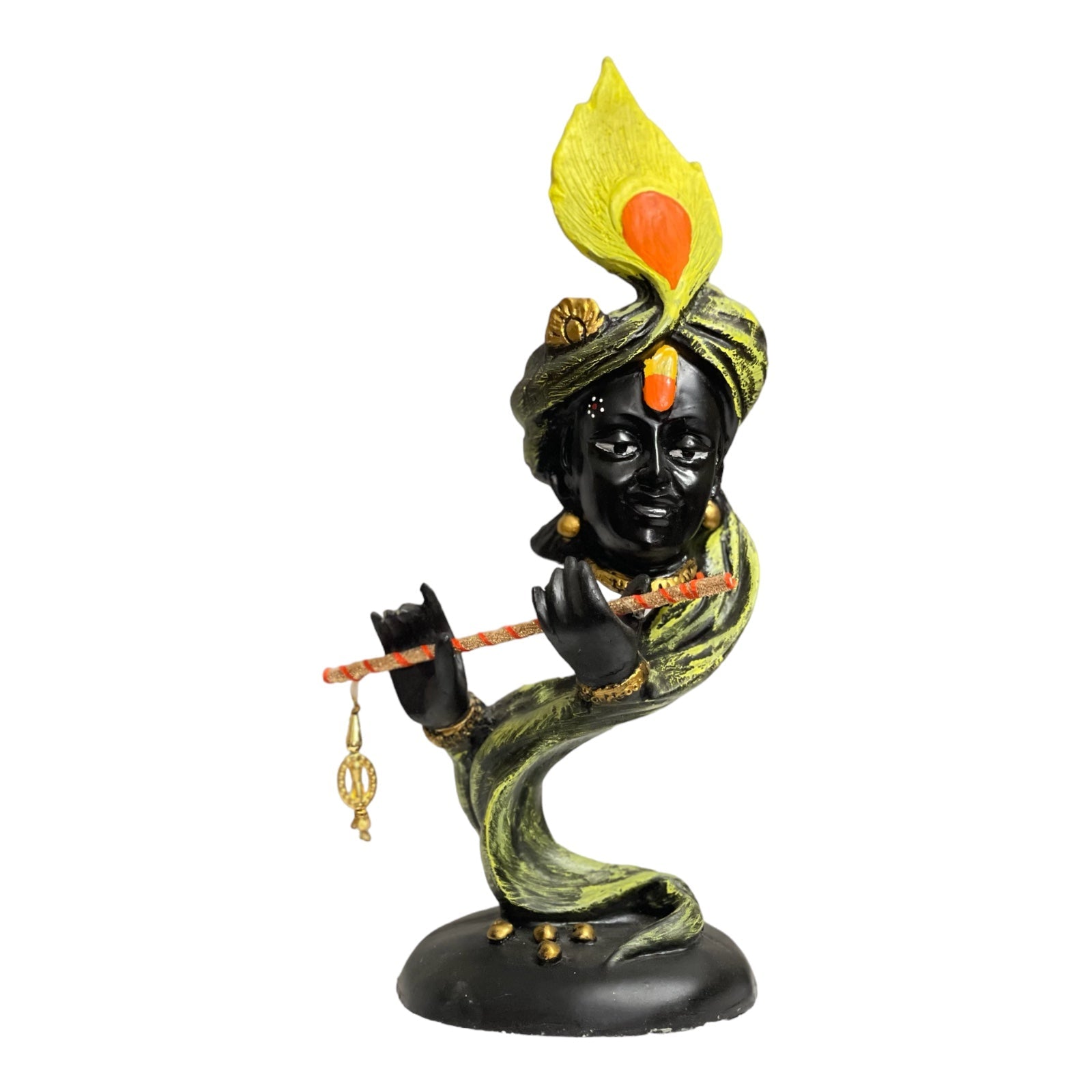 Curved Pankh Krishan Idol, H-33 cm
