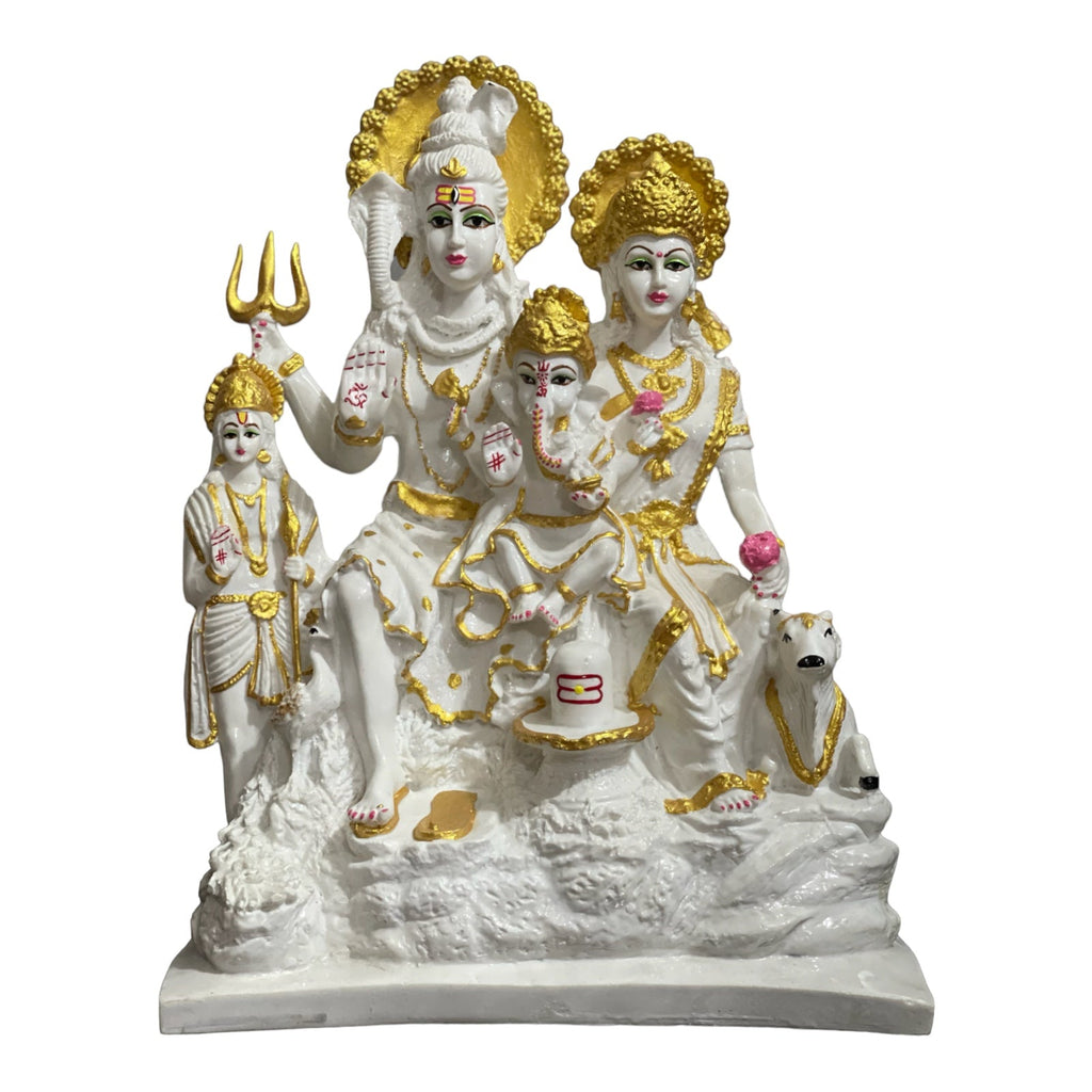 Lord Shiv Parvati Ganesh Kartikey Shiv Parivar Marble Look Shiv Parivar H 44 CM