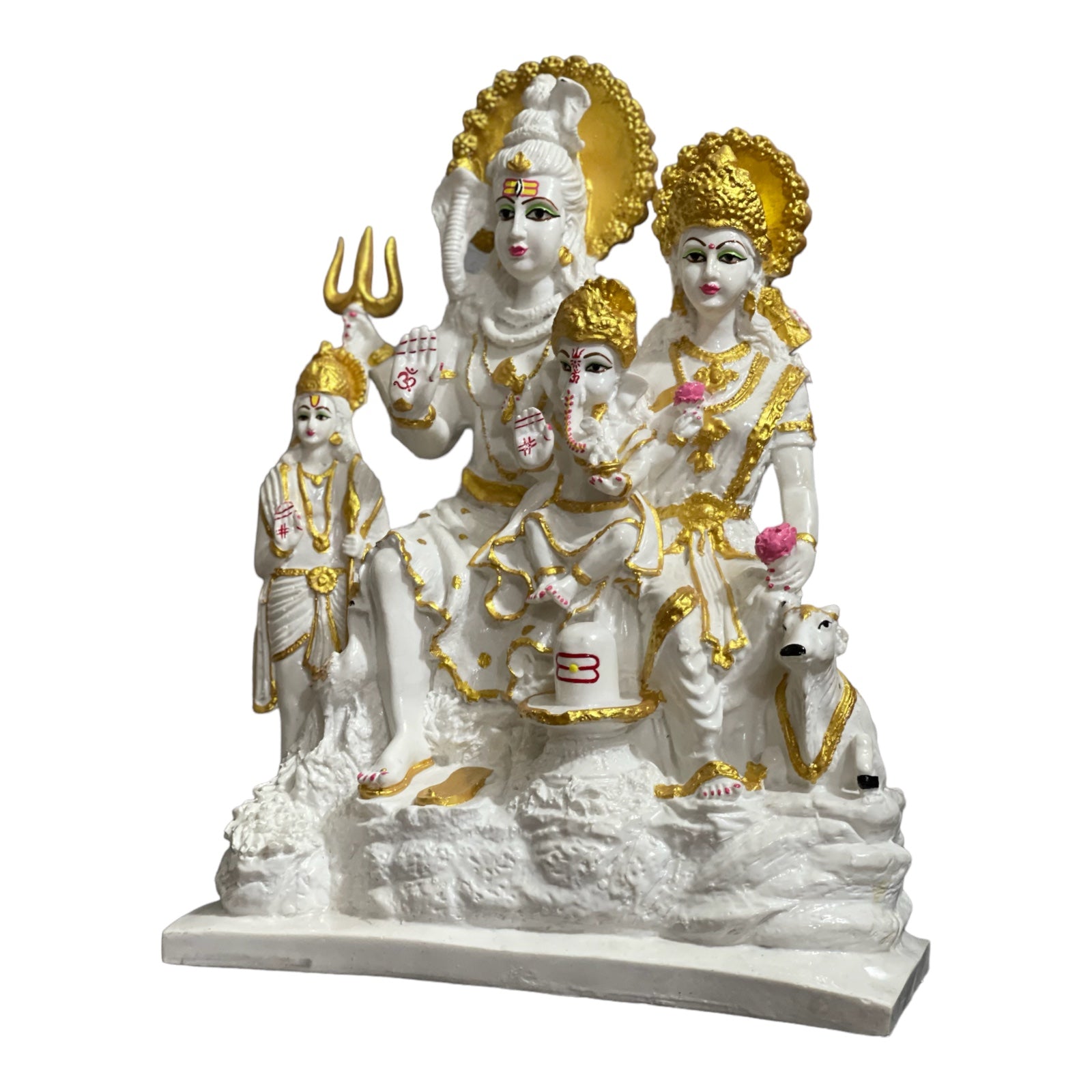 Lord Shiv Parvati Ganesh Kartikey Shiv Parivar Marble Look Shiv Parivar H 44 CM