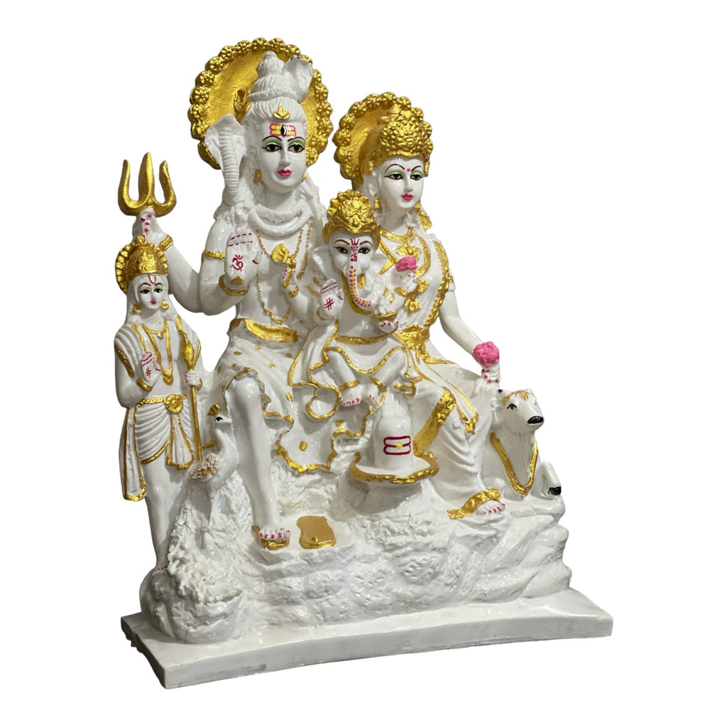 Lord Shiv Parvati Ganesh Kartikey Shiv Parivar Marble Look Shiv Parivar H 44 CM