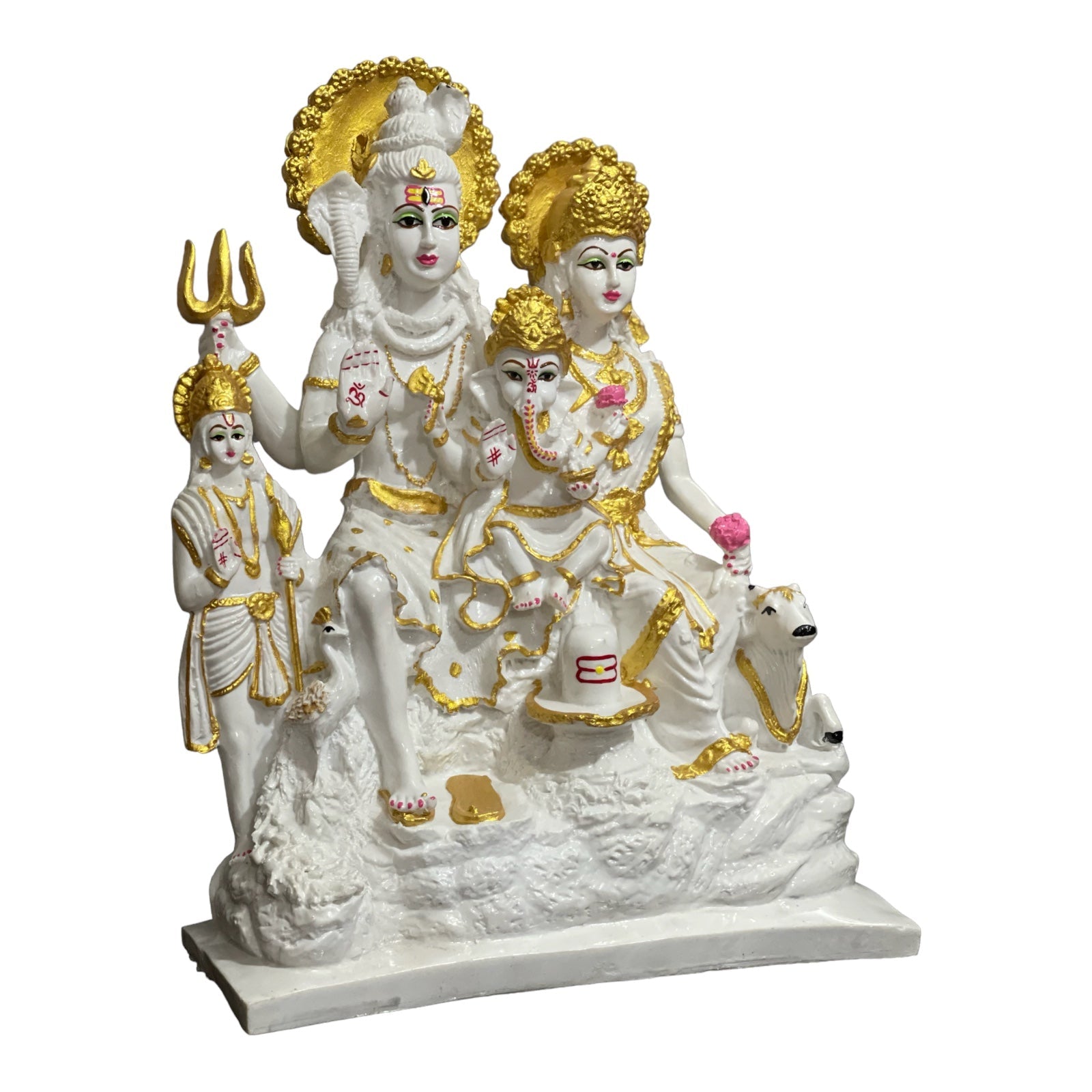 Lord Shiv Parvati Ganesh Kartikey Shiv Parivar Marble Look Shiv Parivar H 44 CM