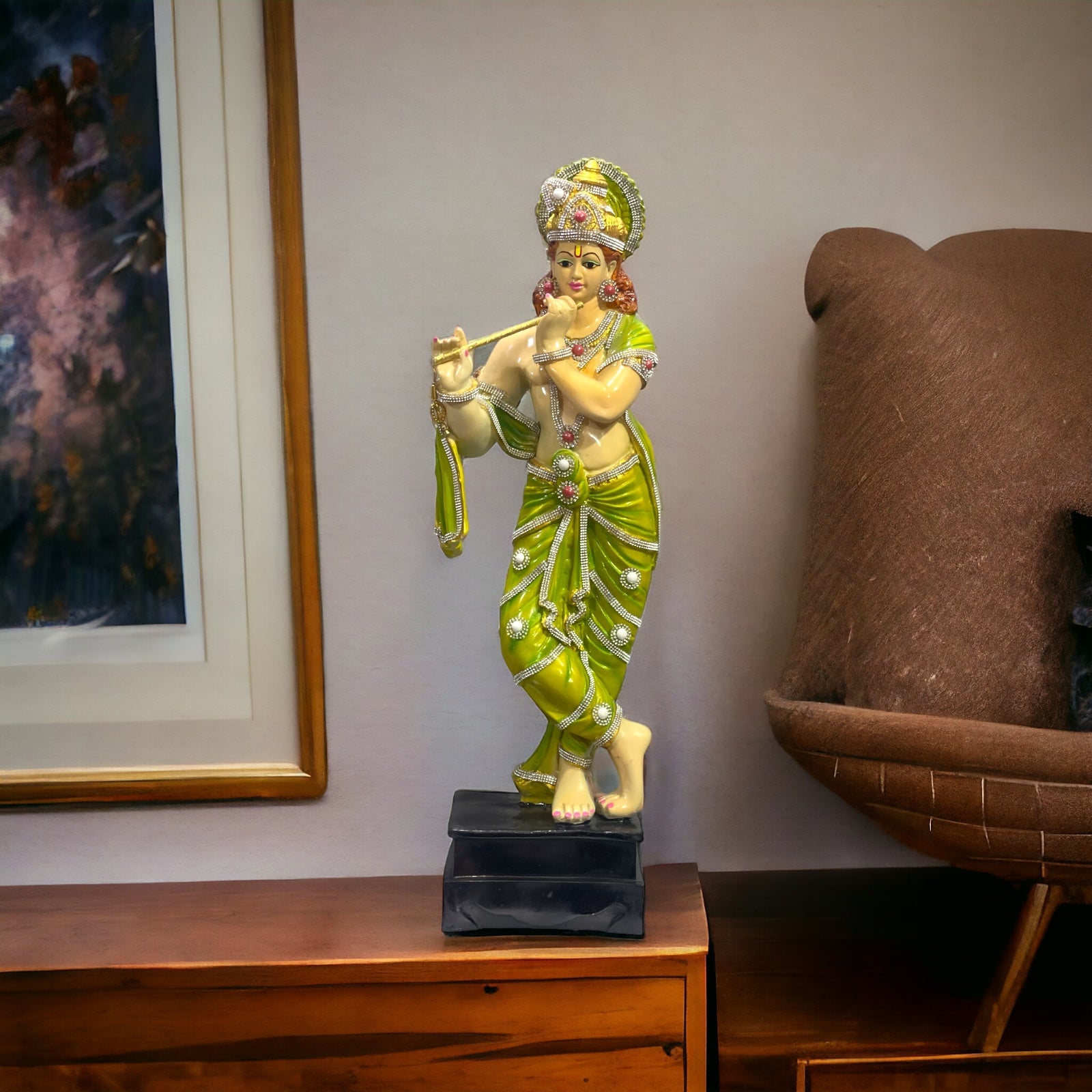 Standing Krishna With Bansuri Decorative Idol, Height-63 CM