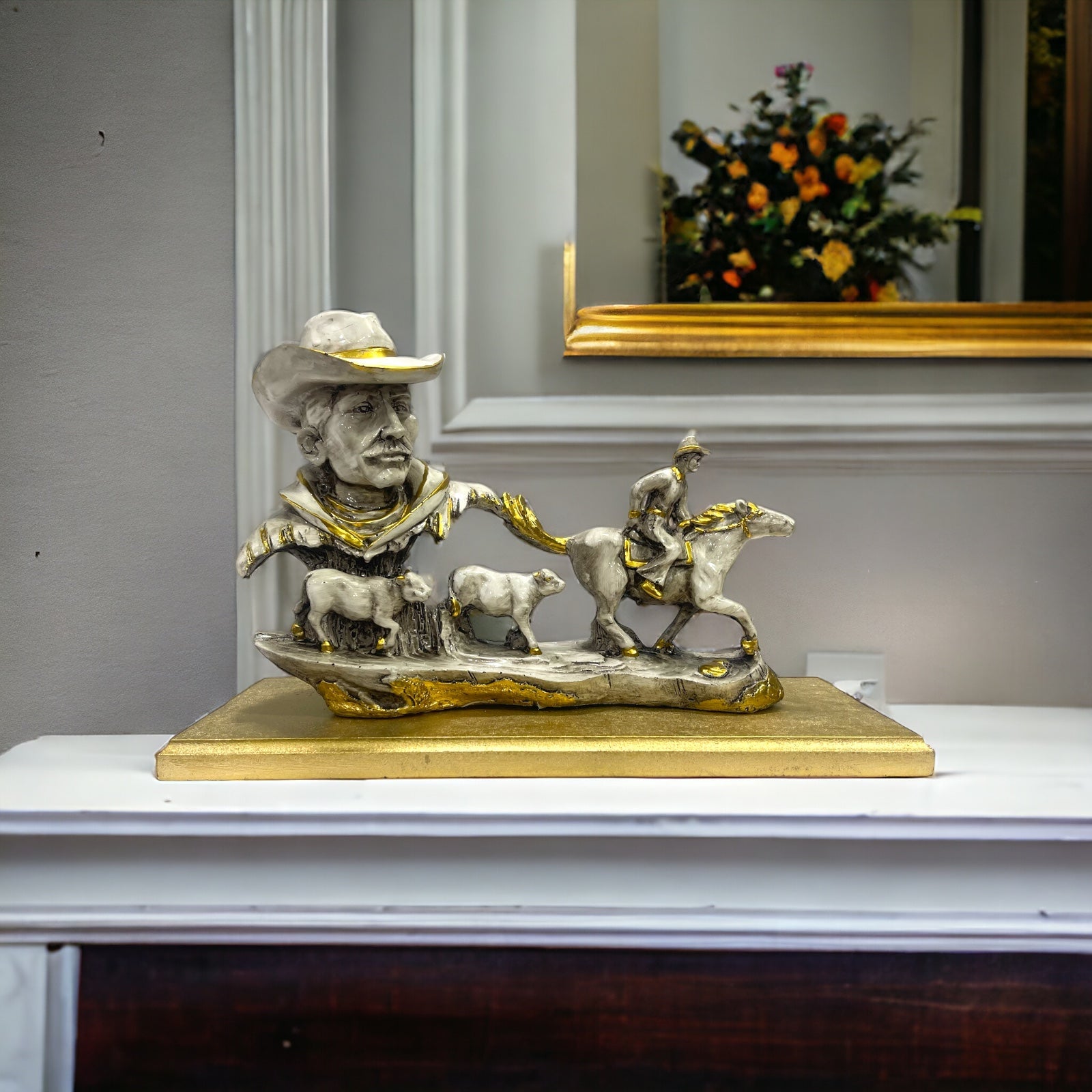 Abstract Man with Horse Table Decor ,H- 22 cm