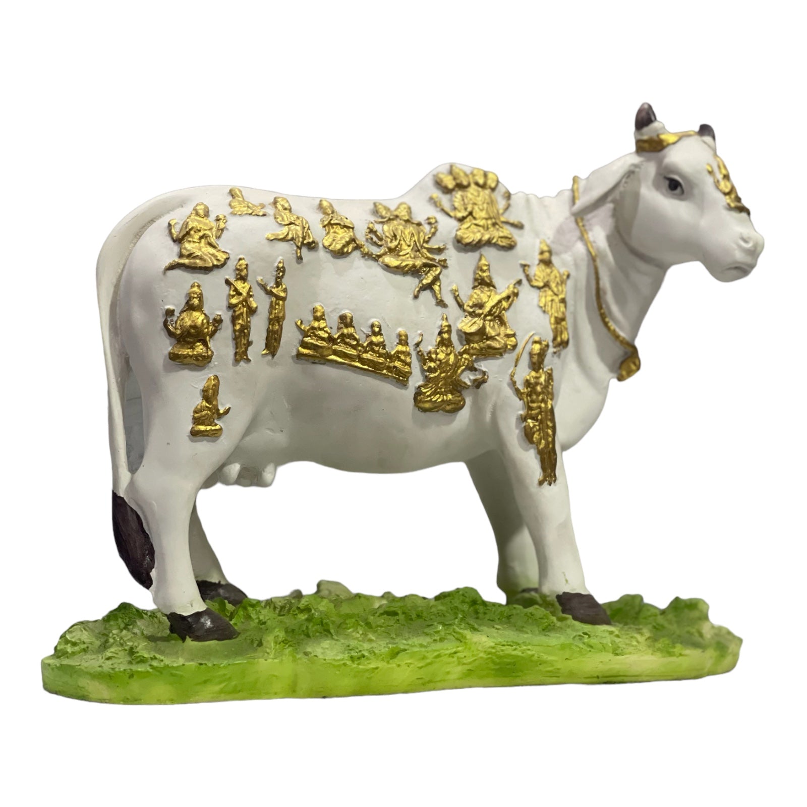 Kamdhenu Cow with God Figures,H-23.5 cm