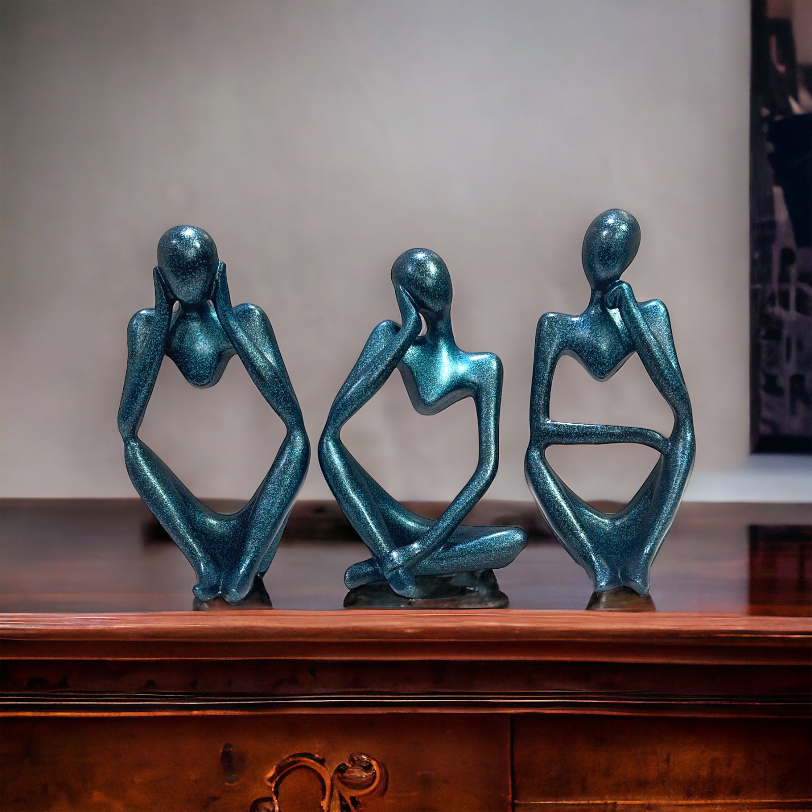 Abstract Creative Thinker Lady Sculptures Figurines Office Home Decoration