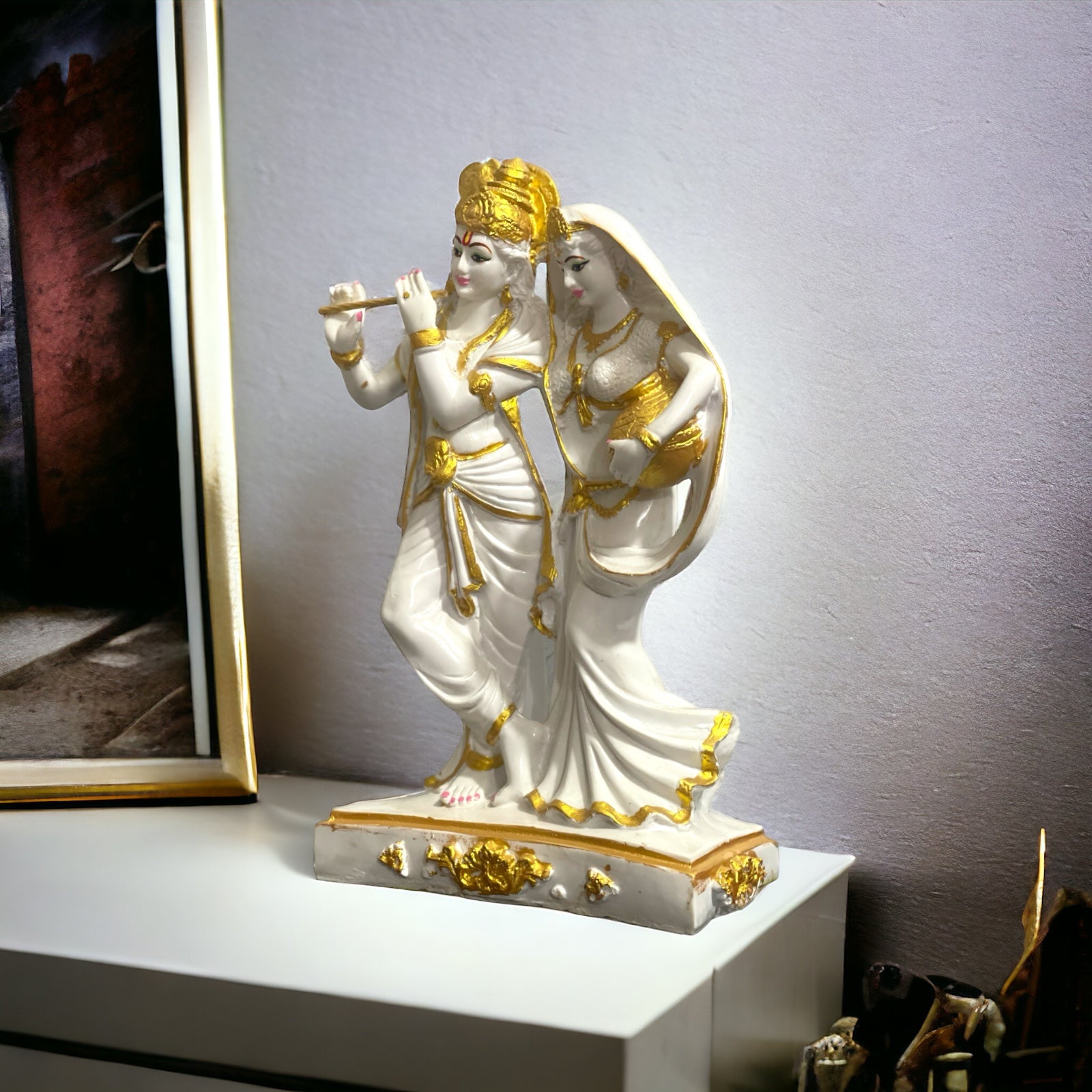 Lord Radha Krishna Marble Statue Radha idol for Home Pooja Gift Home Decoration H -40 cm