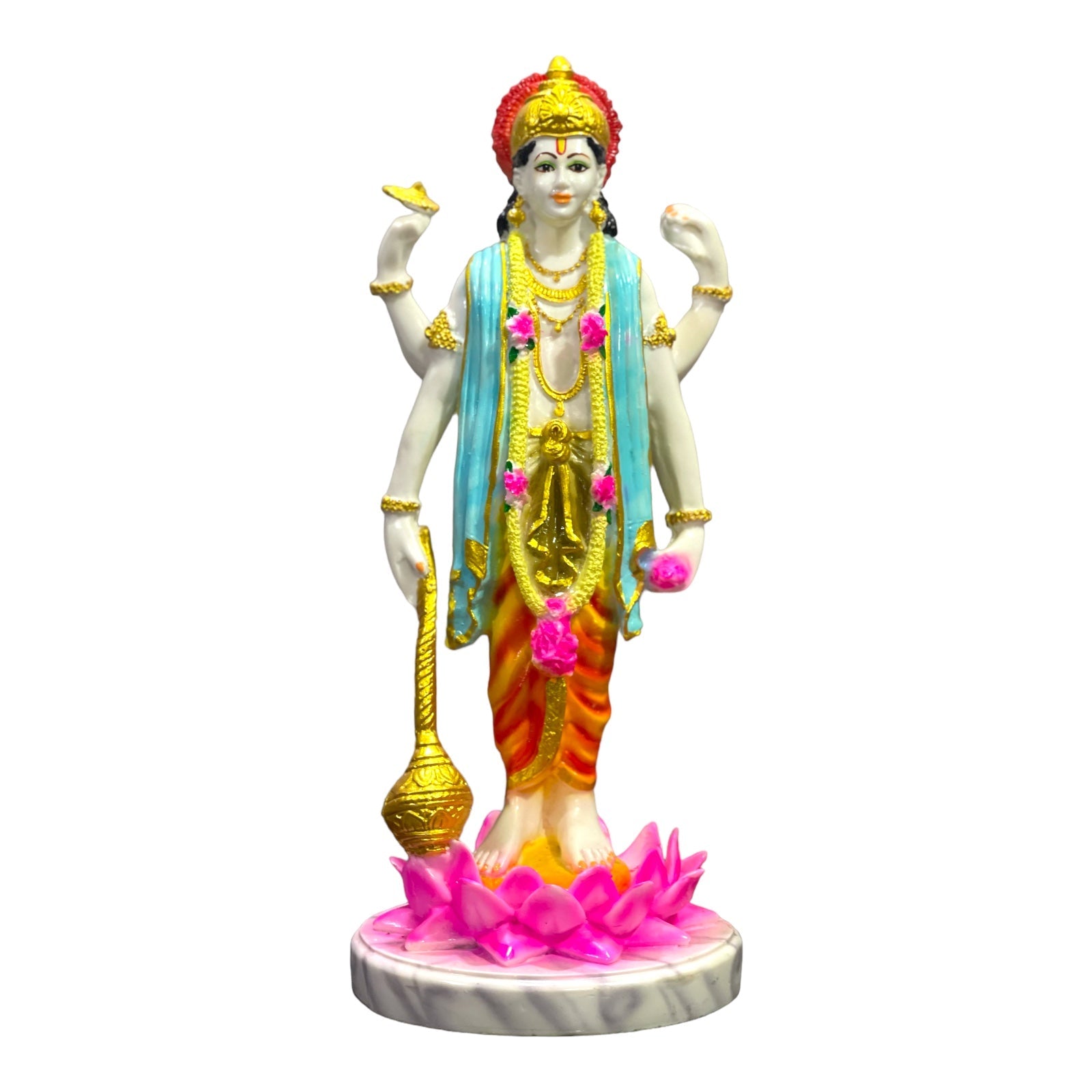 Lord Narayana Standing Vishnu Narayana Marble Look Idol Narayana Murtie H 40 cm