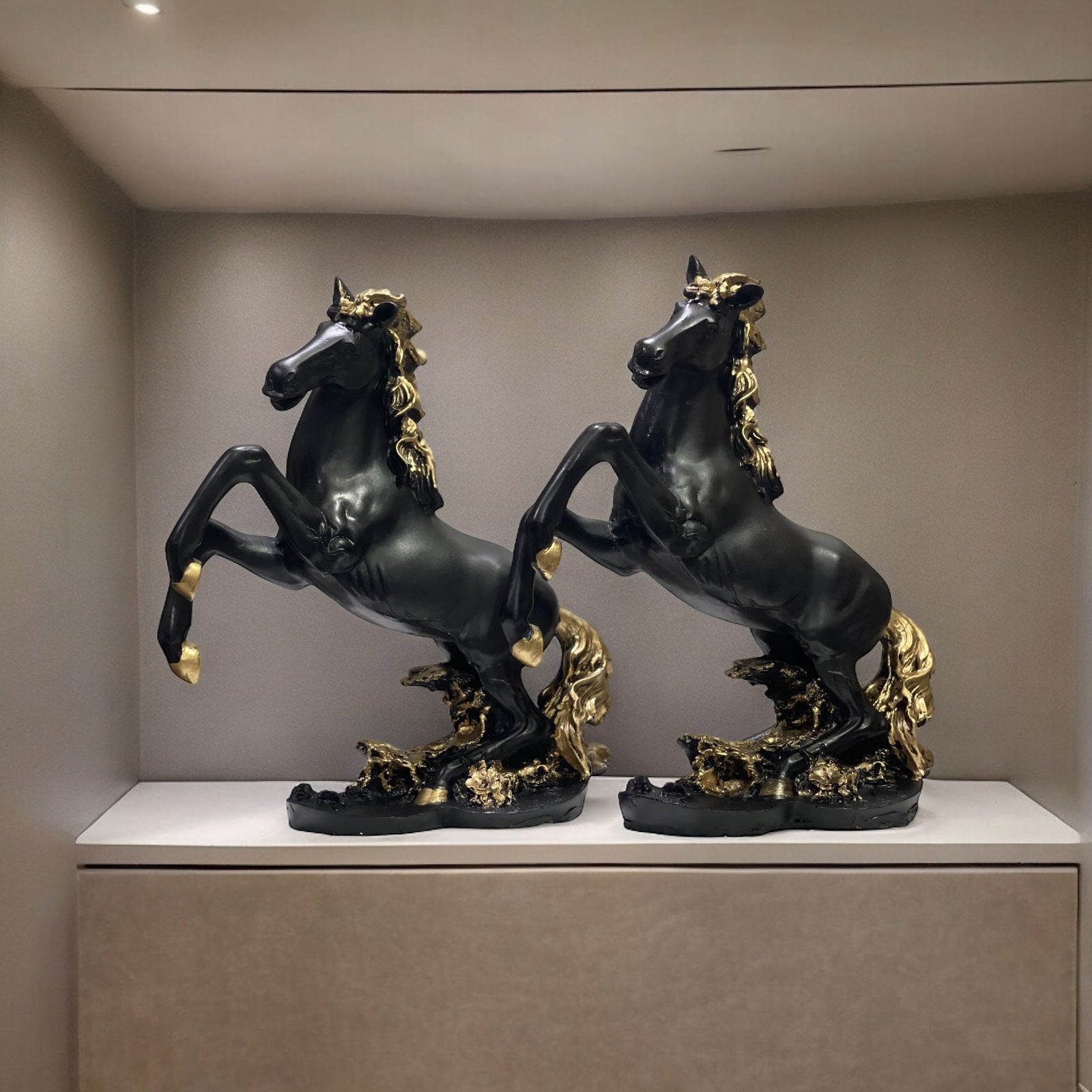Horse Statue for Vastu, Victory Horses for Feng Shui and Vastu for Positive Energy H 29 cm