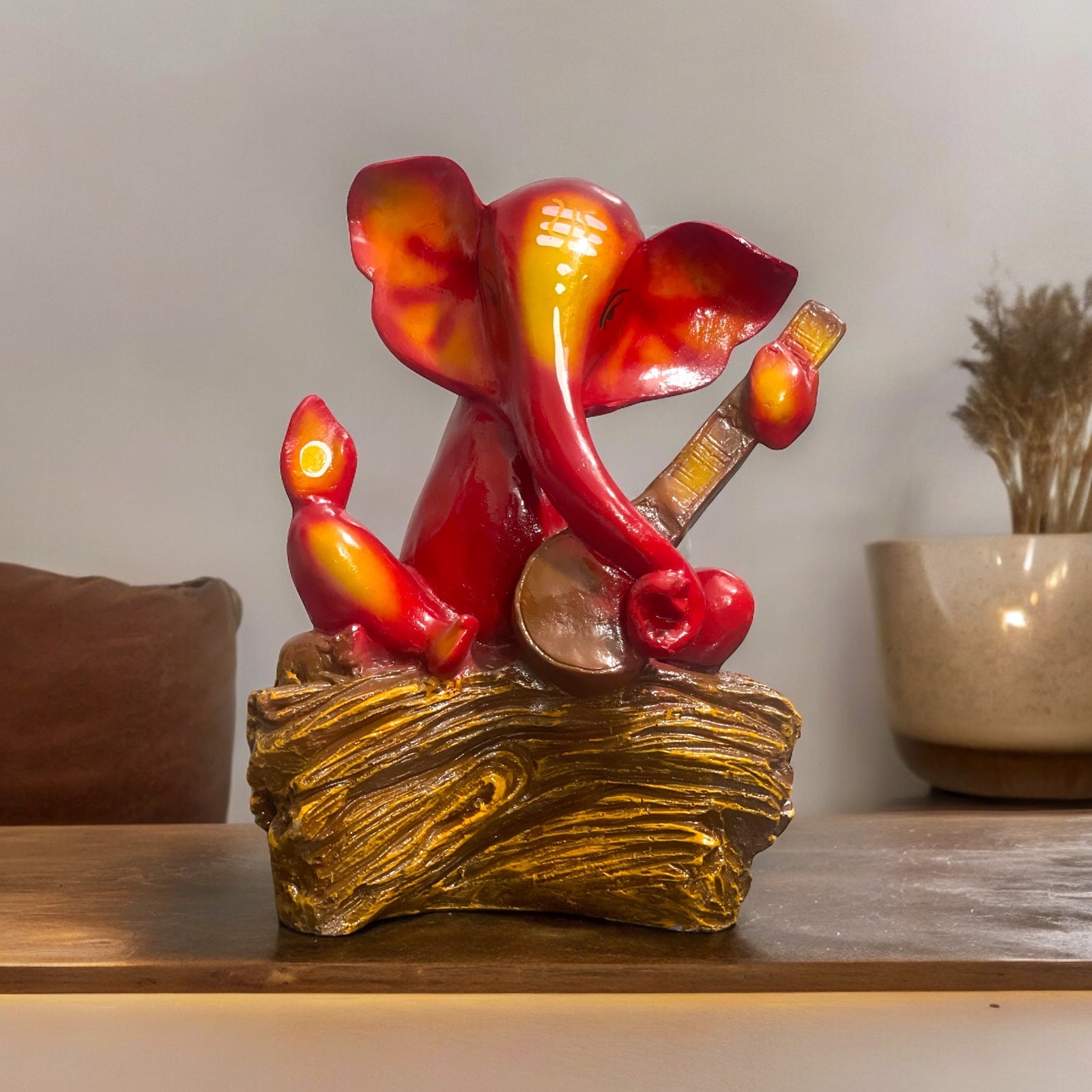 Ganesh Antique Idol Home Decor Ganesh Playing Veena Statue H – 37 cm