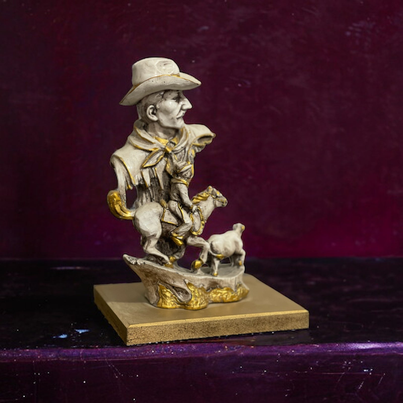 Abstract Man with Horse Statue Sculpture Figurine H- 23 cm