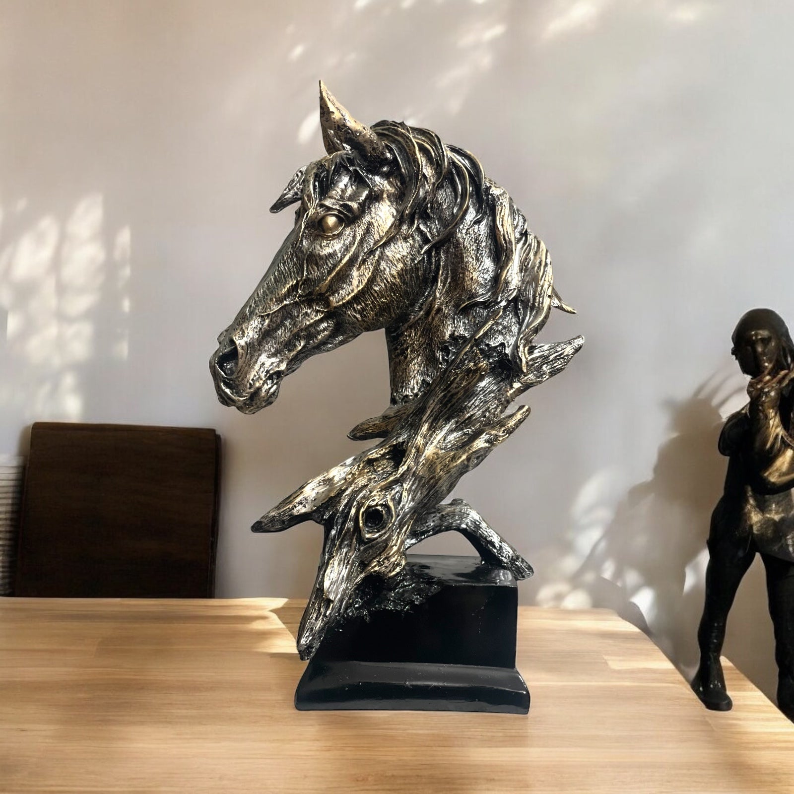 cutNcurve Horse Face Sculpture – Antique Copper Finish | Aesthetic Vastu & Feng Shui Decor Piece | Home Office Decoration and Gifting