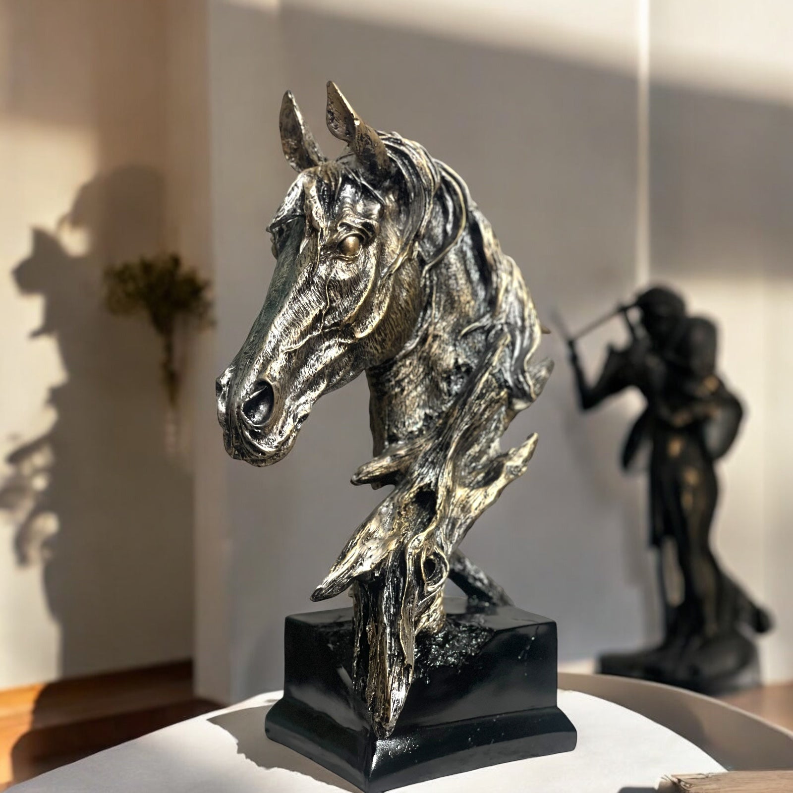 cutNcurve Horse Face Sculpture – Antique Copper Finish | Aesthetic Vastu & Feng Shui Decor Piece | Home Office Decoration and Gifting