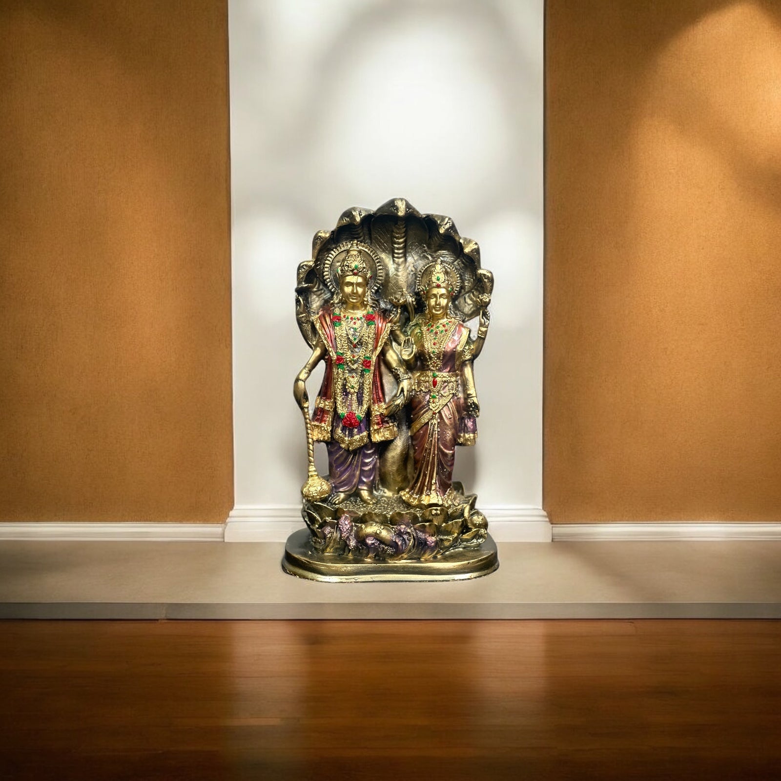 Sheshnag Lord Vishnu, Goddess Laxmi  standing idol Height- 27 cm