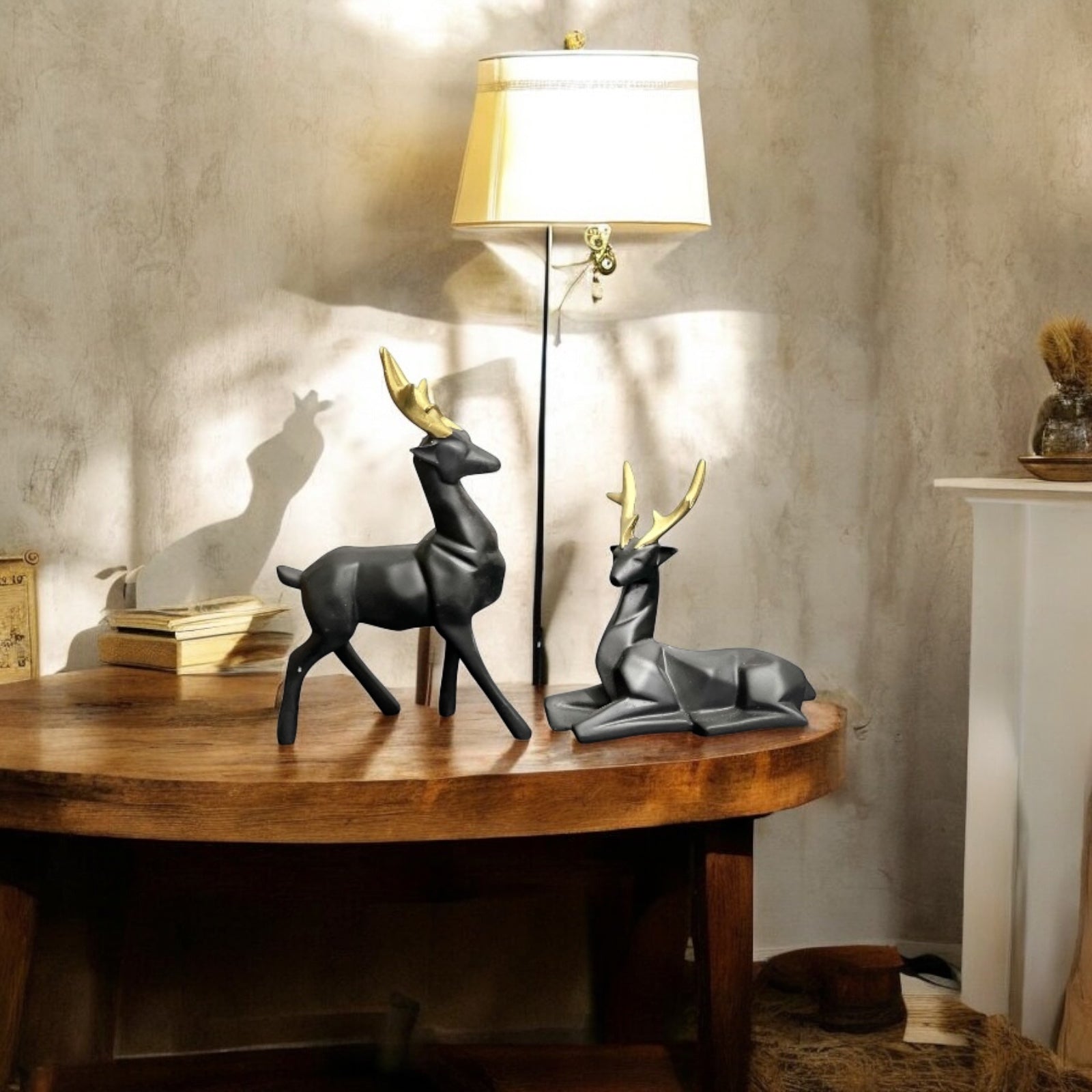 Elegant Deer Set Showpiece Best For Gifting Office Home Decor H- 20 cm