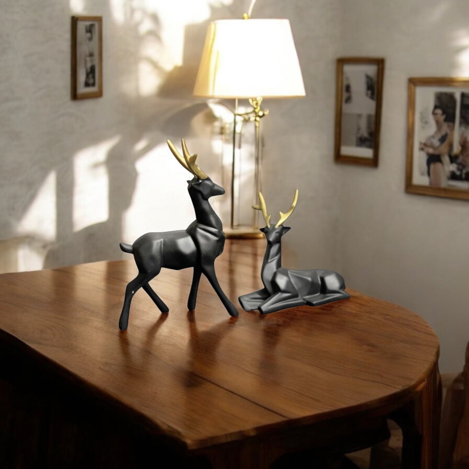 Elegant Deer Set Showpiece Best For Gifting Office Home Decor H- 20 cm